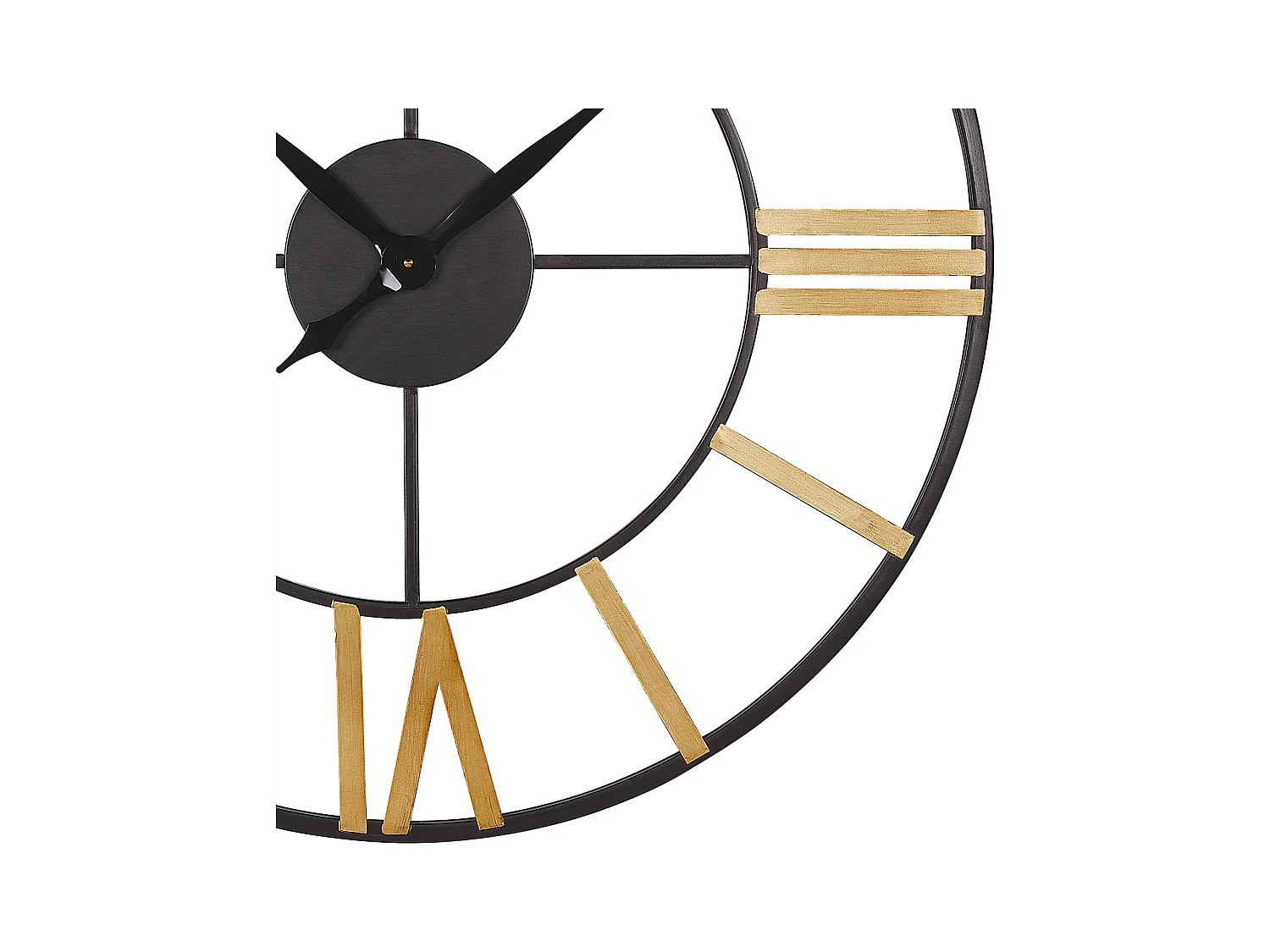 Runde Wanduhr ø 80 cm aus Eisen römische Ziffern schwarz / gold Valsot