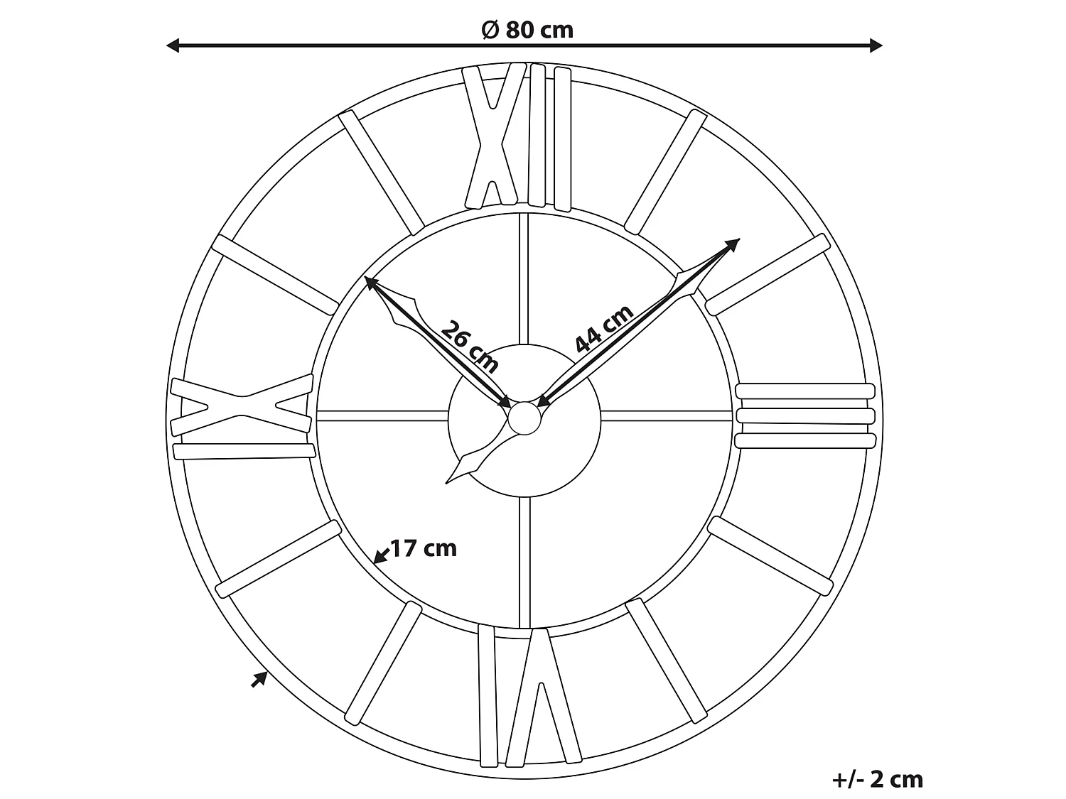 Wandklok VALSOT 80 cm Metaal Goud