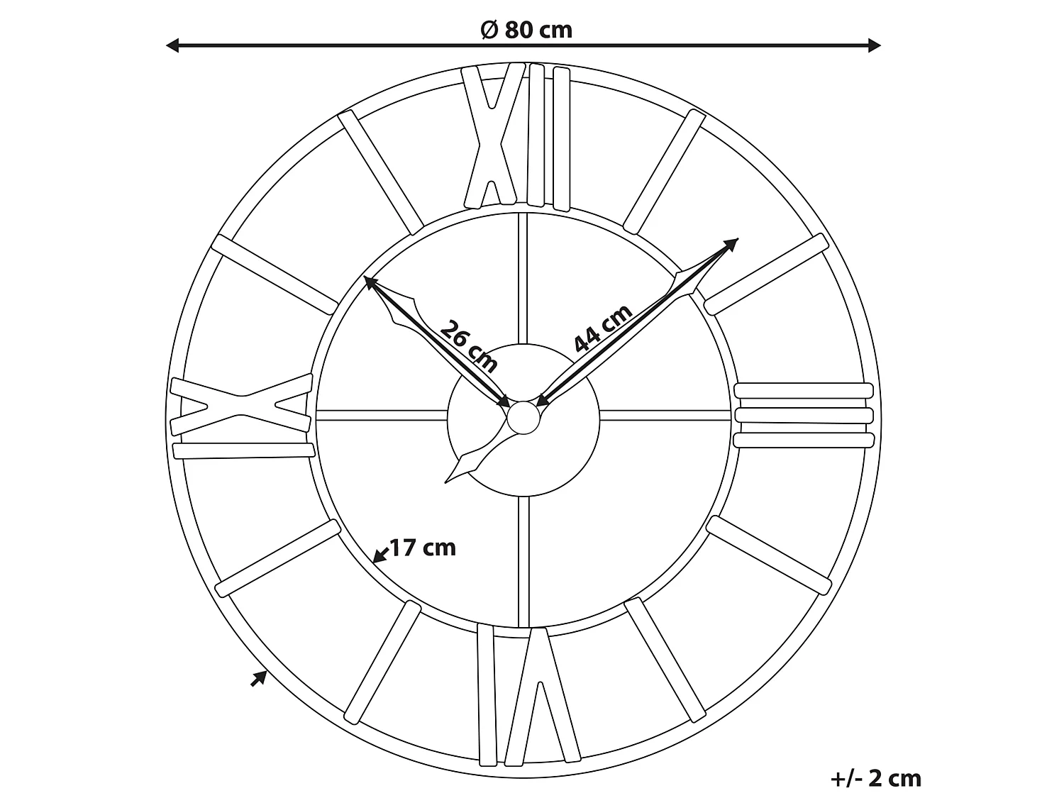 Orologio da parete VALSOT 80 cm Metallo Oro