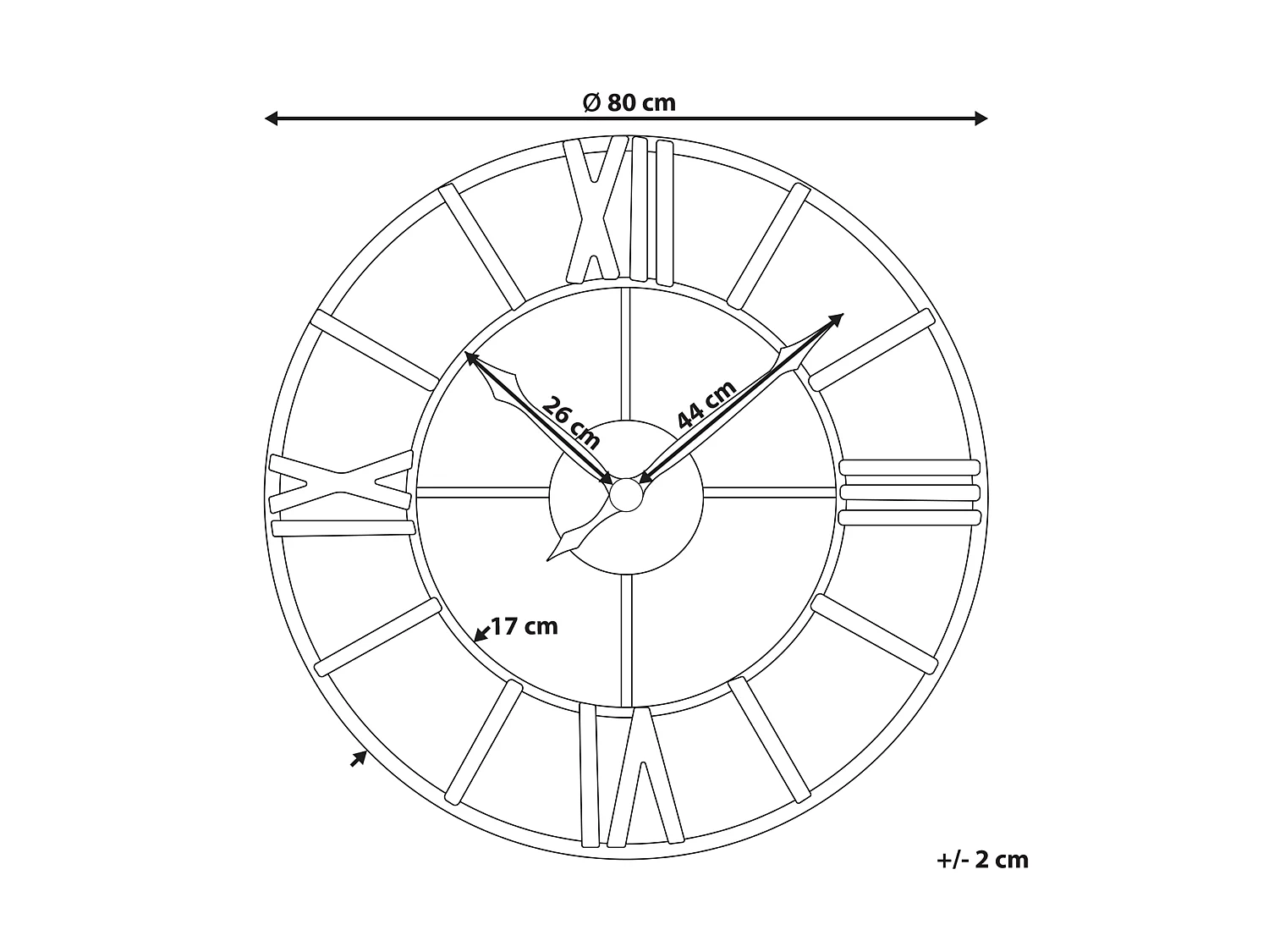 Wandklok VALSOT 80 cm Metaal Goud