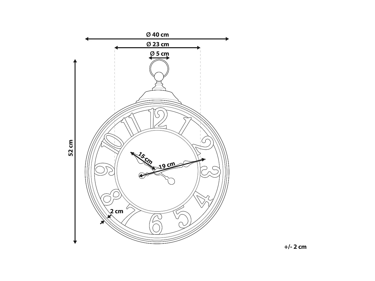 Wandklok ALCOBA 40 cm Bruin