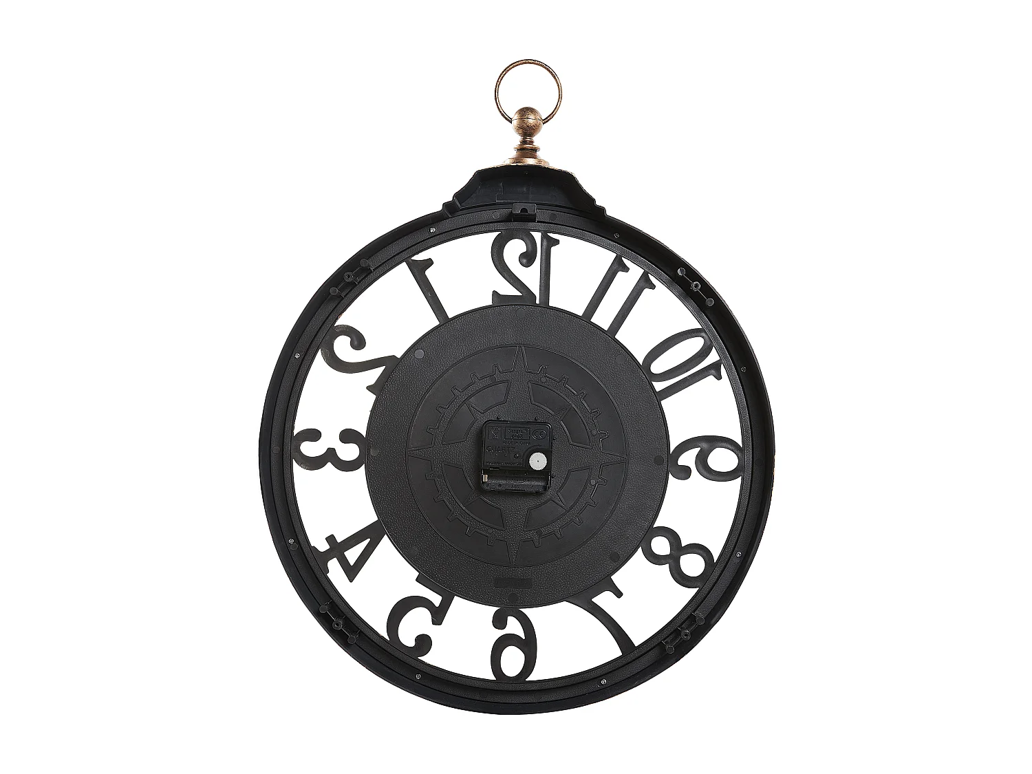 Traditionelle Wanduhr braun ø 52 cm rund arabische Ziffern Alcoba