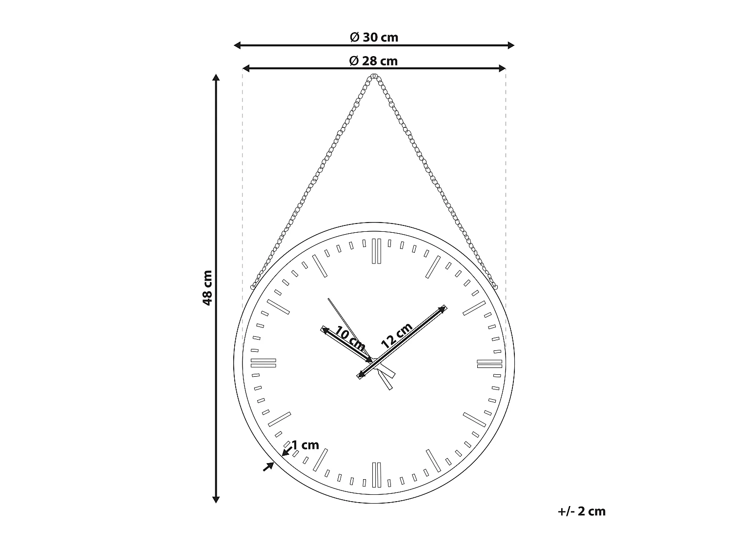 Horloge murale BEZAS 30 cm Noir