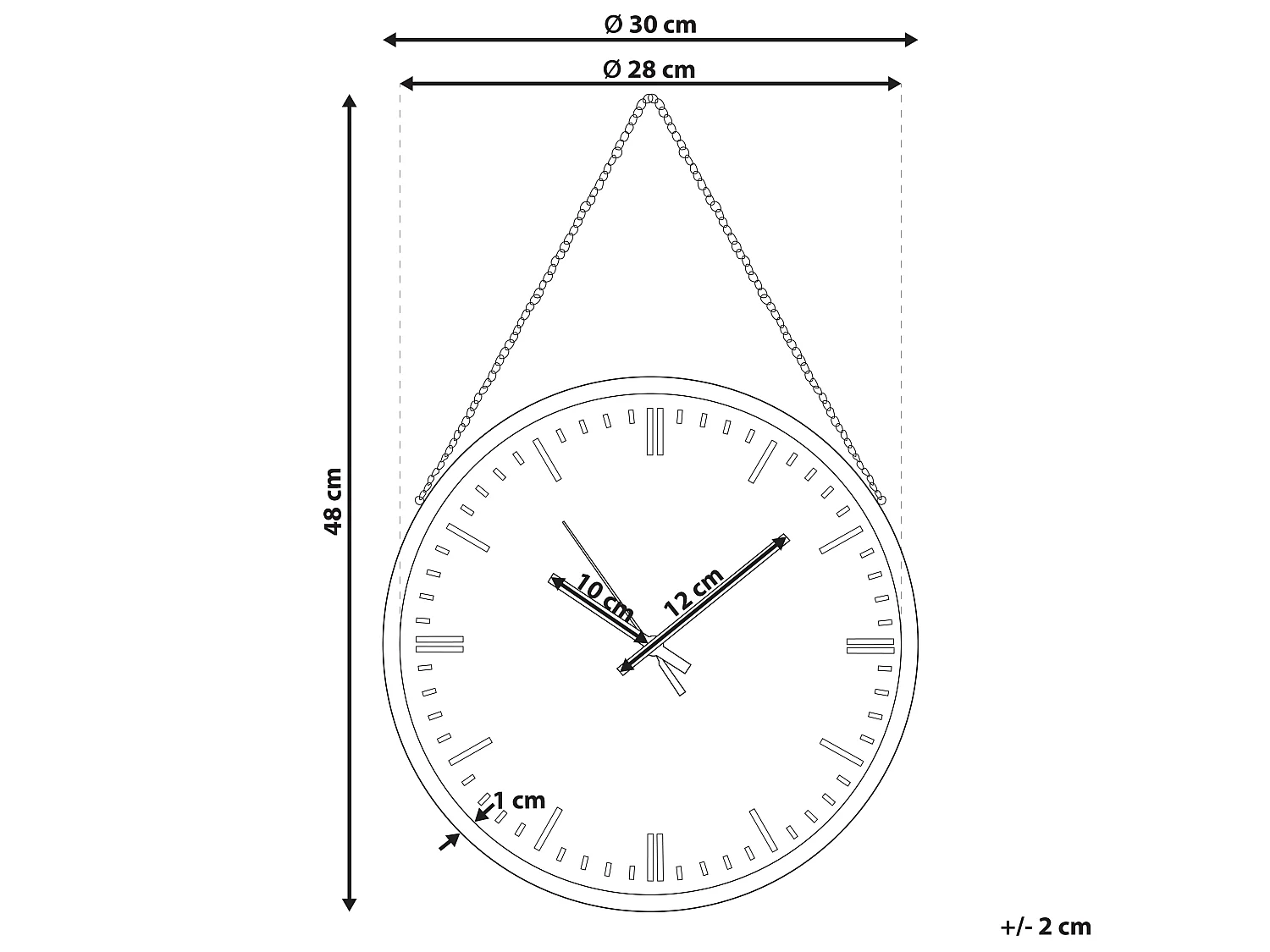 Horloge murale BEZAS 30 cm Noir