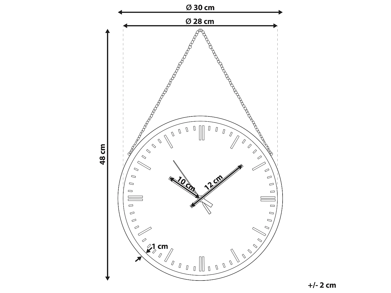 Relógio de parede BEZAS 30 cm Preto