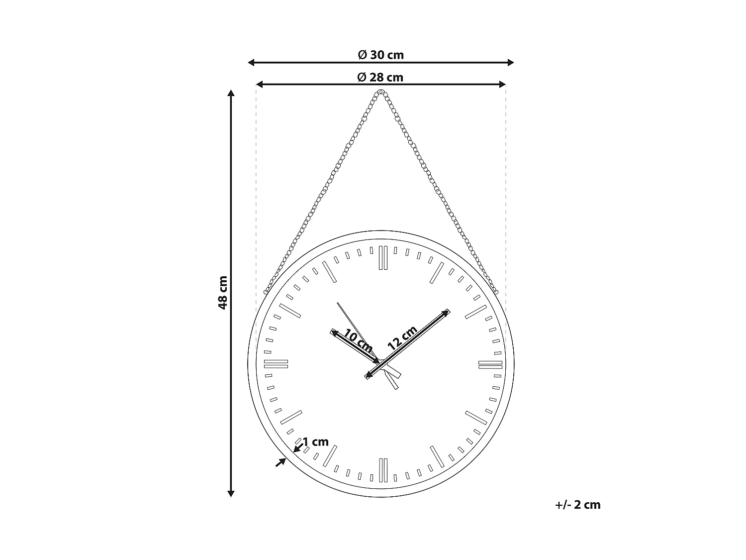 Horloge murale BEZAS 30 cm Noir