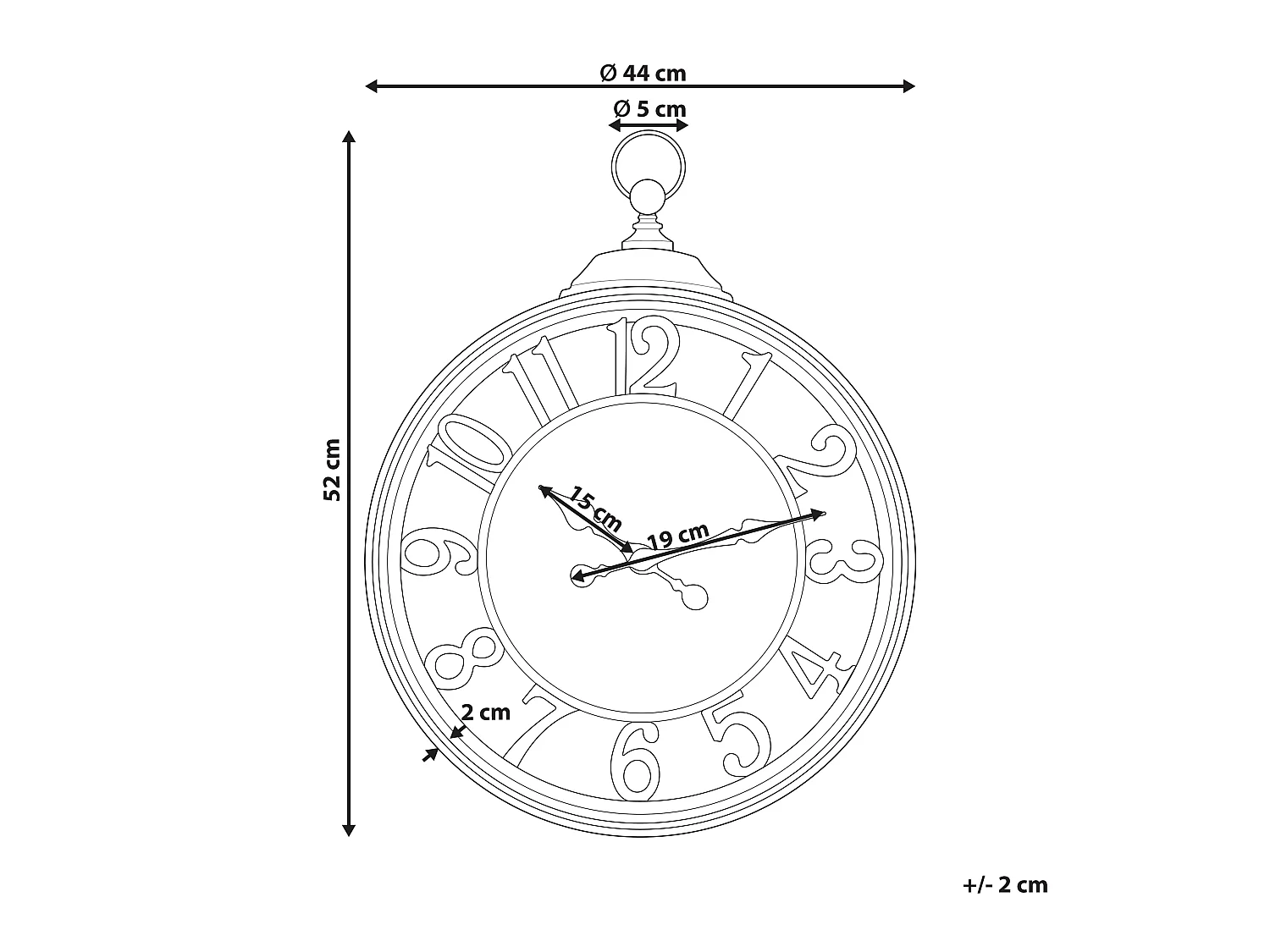 Orologio da parete ALLOZA 44 cm Nero