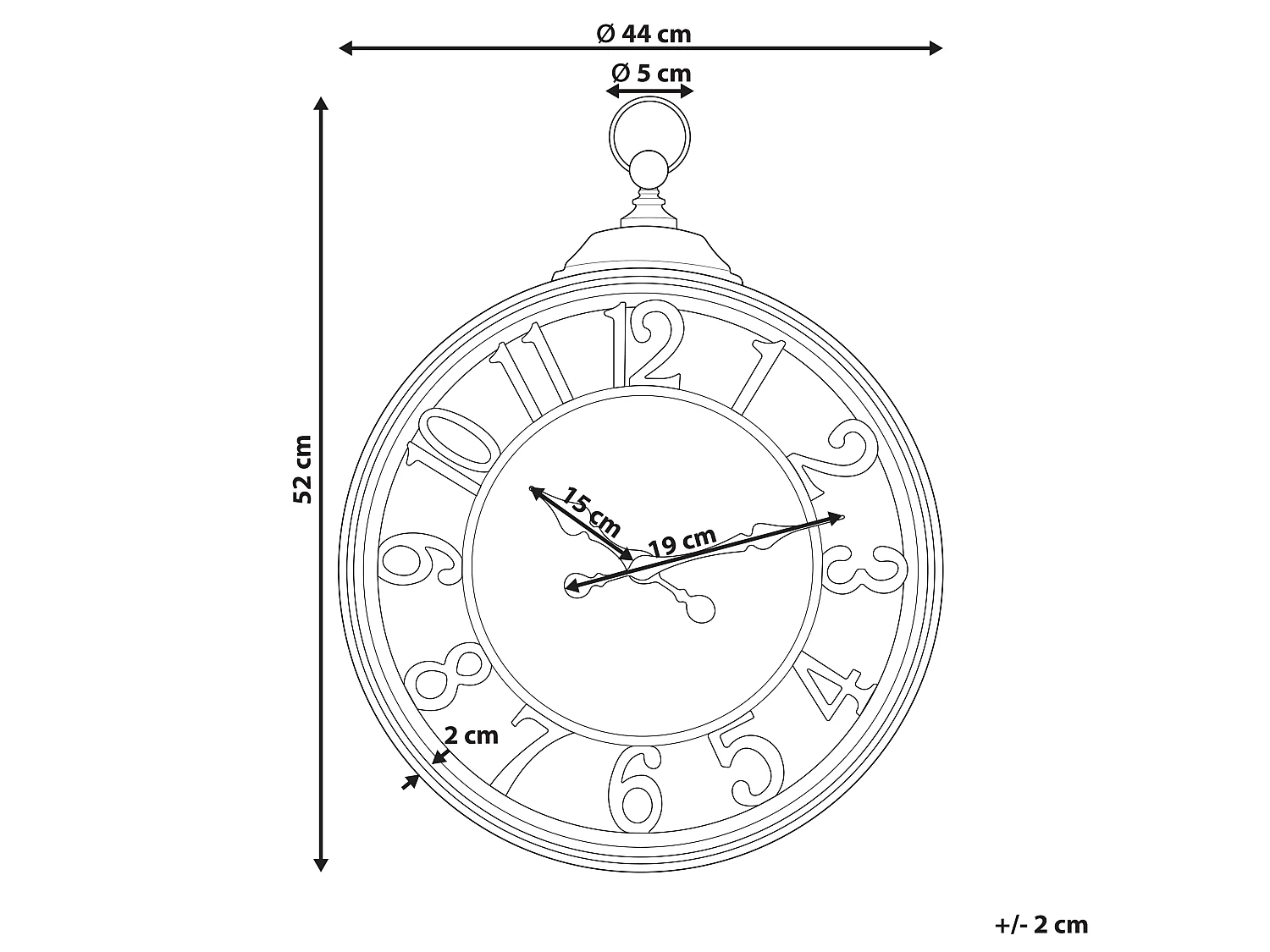 Horloge murale ALLOZA 44 cm Noir