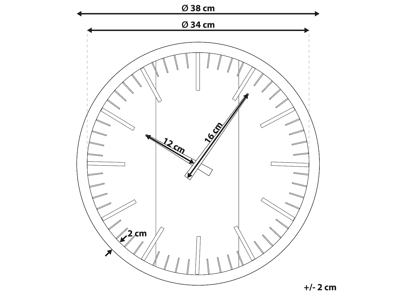 Horloge murale VILLORA 38 cm Marron/noir