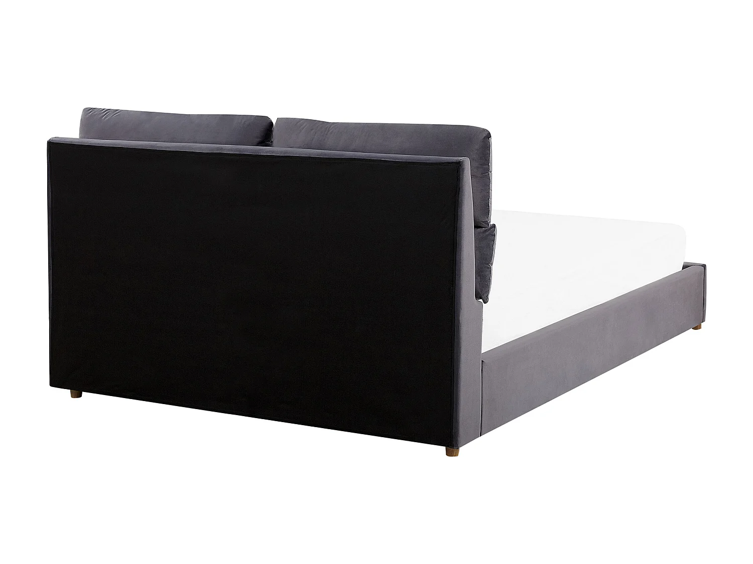 Lit ottoman Velours BATILLY 140 x 200 cm Gris