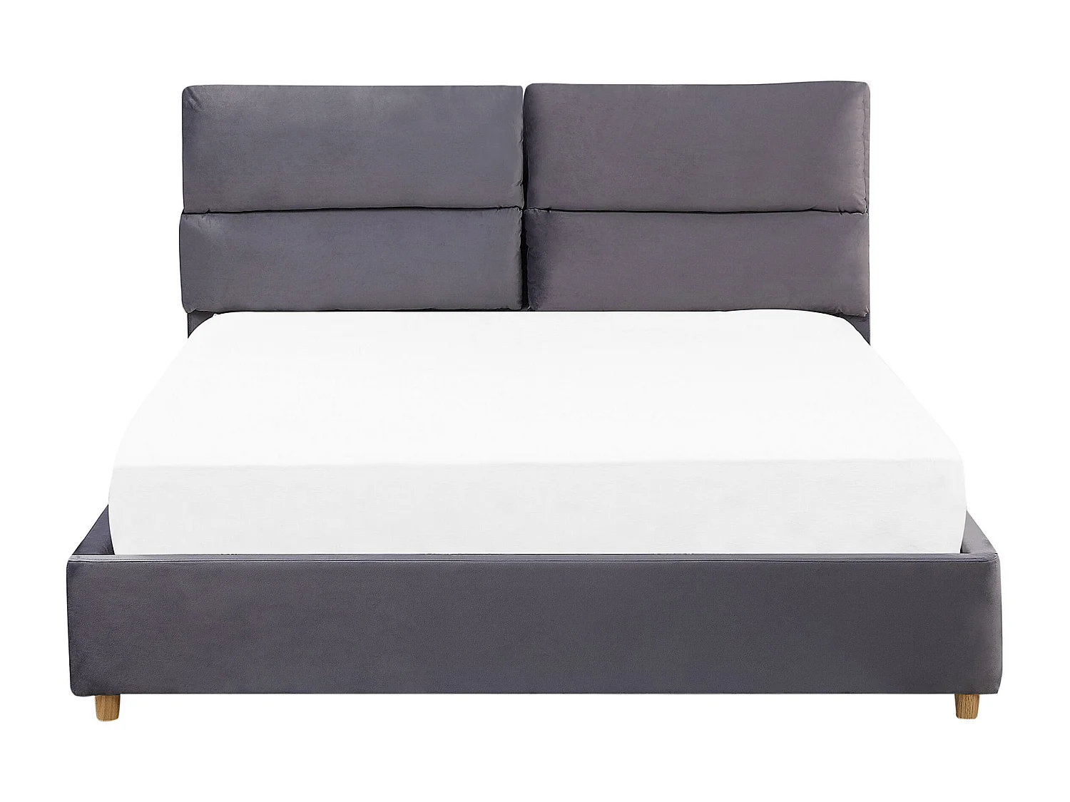 Bed met opbergruimte Fluweel BATILLY 140 x 200 cm Grijs