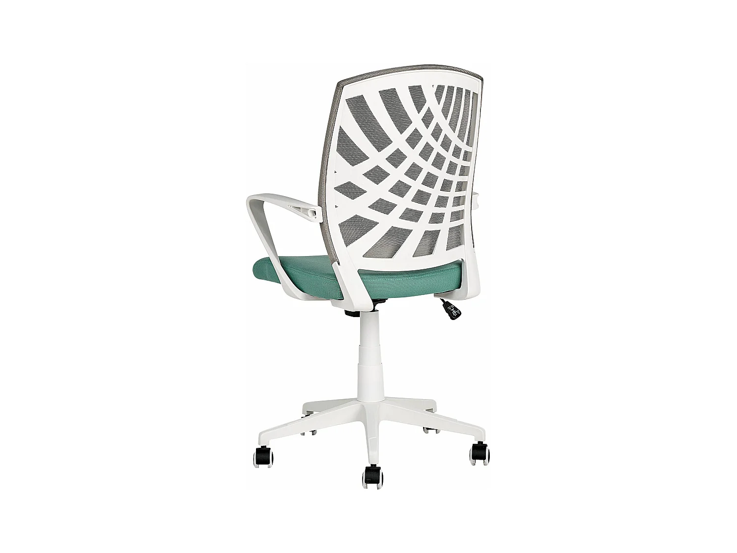 Bürostuhl Stoff grau/blau weißes Gestell drehbar höhenverstellbar modern Bonny