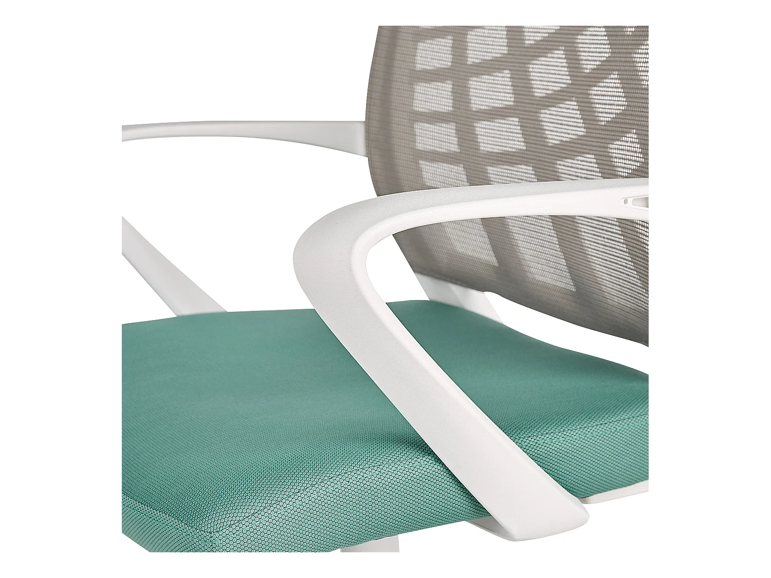 Bürostuhl Stoff grau/blau weißes Gestell drehbar höhenverstellbar modern Bonny