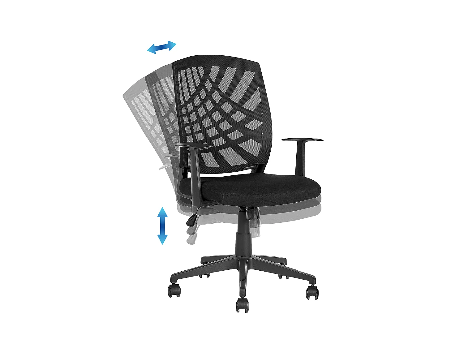 Bürostuhl aus Stoff schwarz drehbar höhenverstellbar modern Bonny II