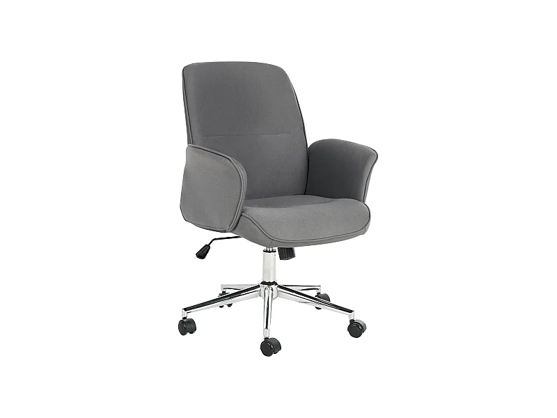 Bürostuhl Stoff grau höhenverstellbar mit Armlehnen bremsbaren Rollen Ravishing