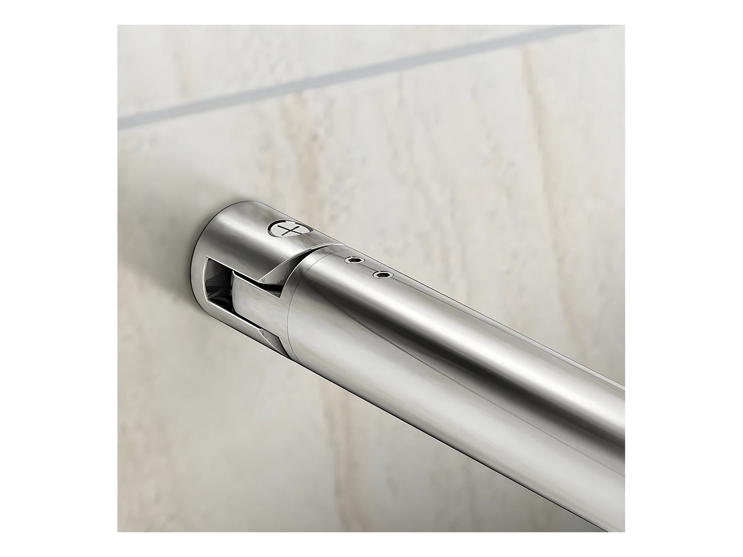 Barre de stabilisation extensible 70-120cm pour douche à l'italienne, barre de fixation cylindrique en aluminium avec la finition chromée