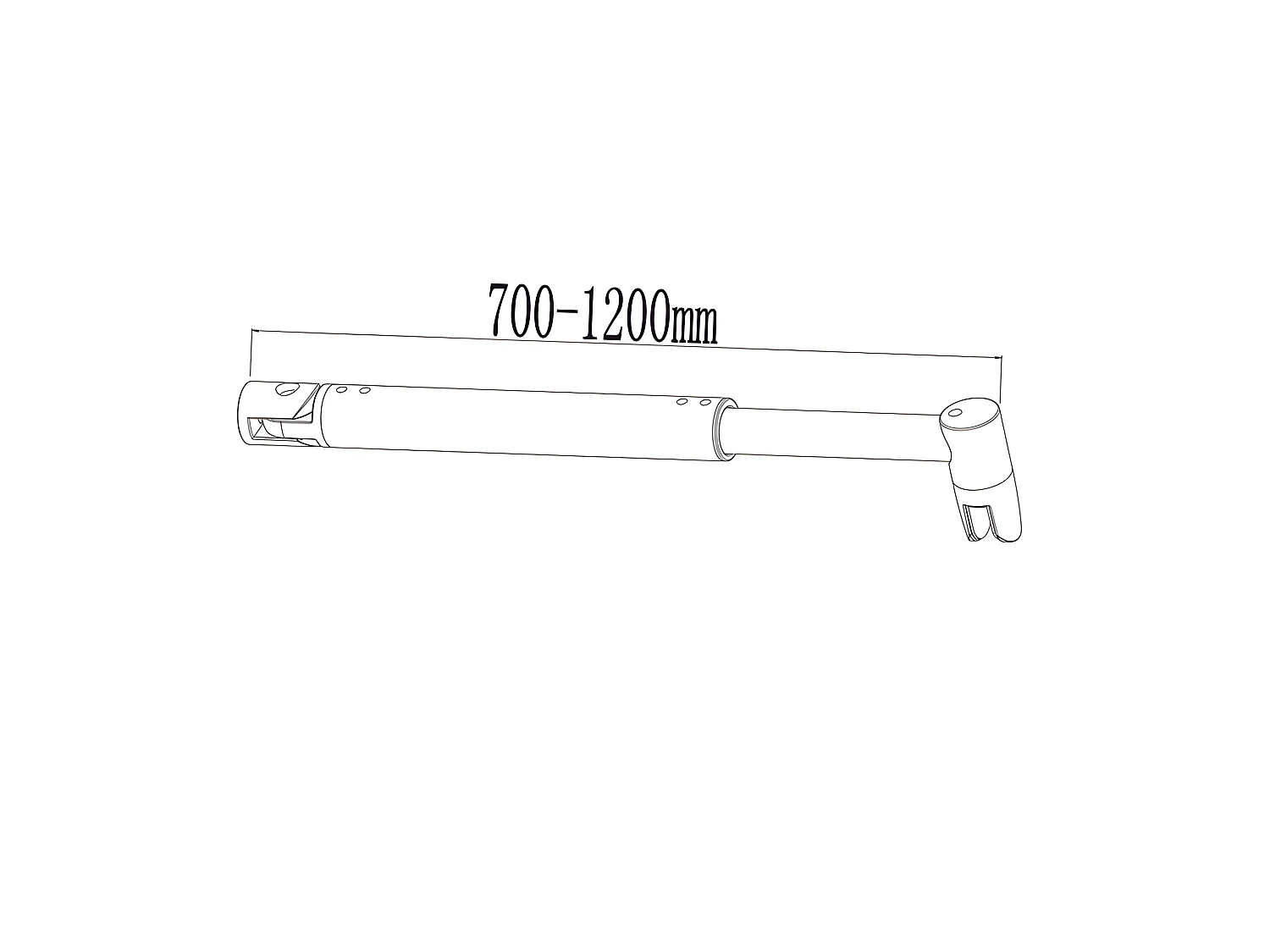 Barre de stabilisation extensible 70-120cm pour douche à l'italienne, barre de fixation cylindrique en aluminium avec la finition chromée