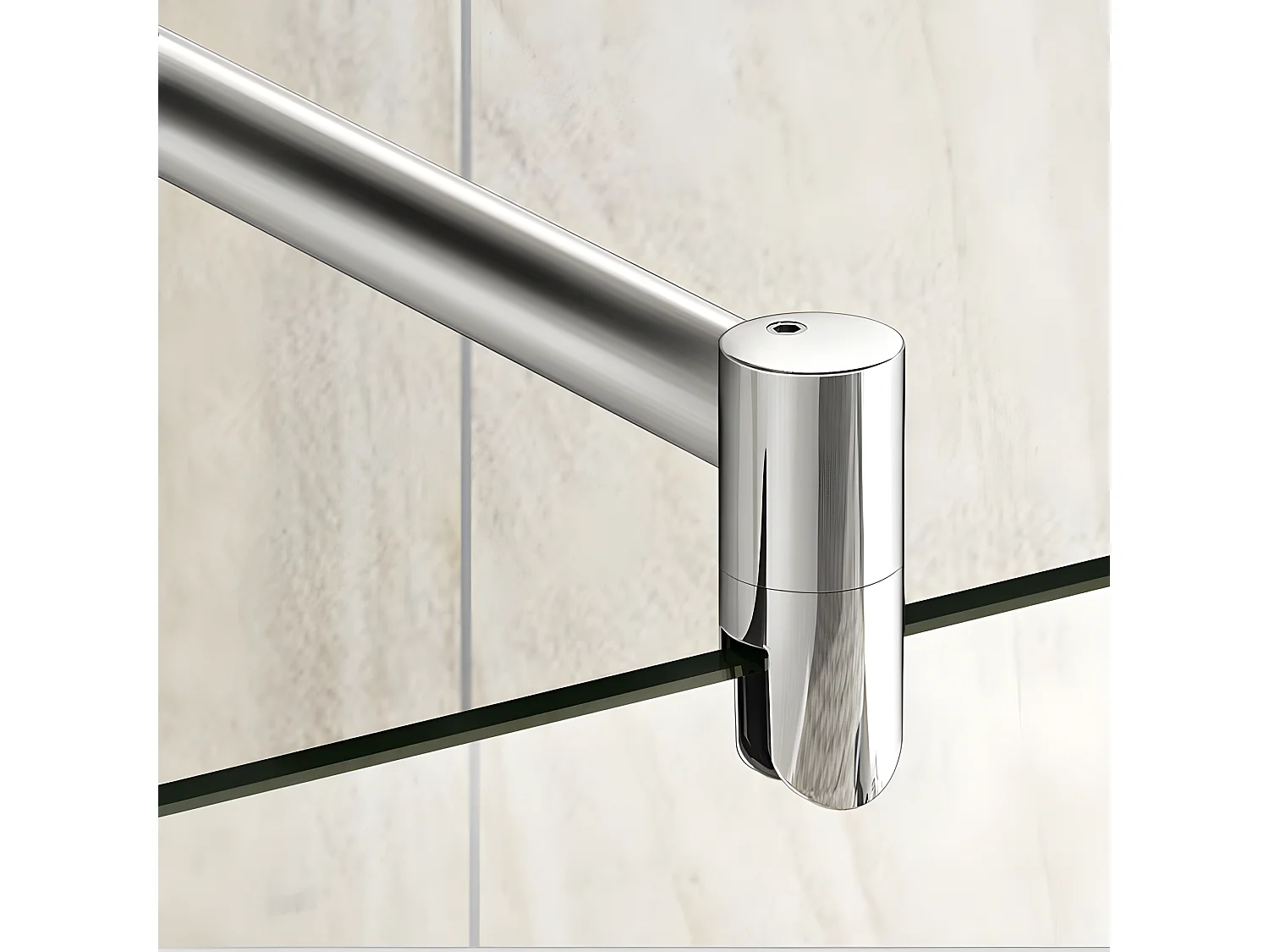 Barre de stabilisation extensible 70-120cm pour douche à l'italienne, barre de fixation cylindrique en aluminium avec la finition chromée