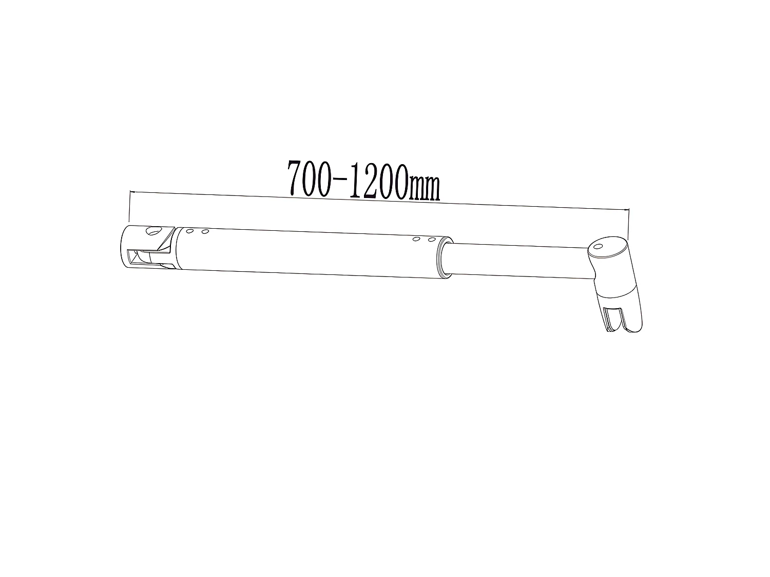 Barre de stabilisation extensible 70-120cm pour douche à l'italienne, barre de fixation cylindrique en aluminium avec la finition chromée