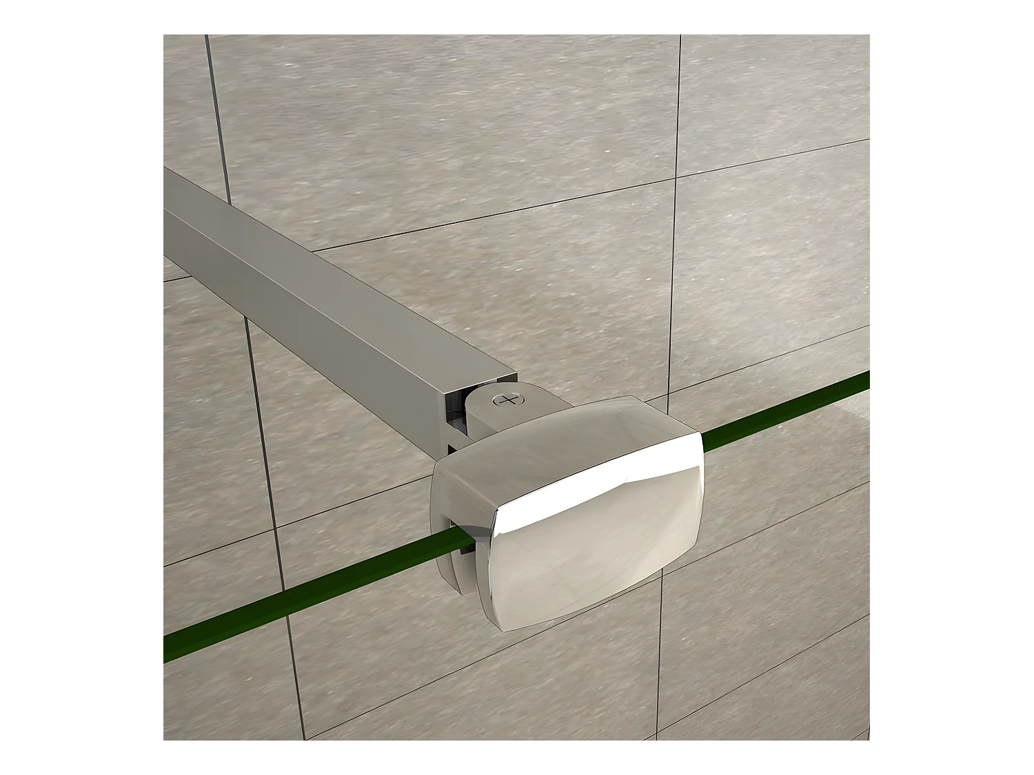 Barre de stabilisation 90cm, barre de fixation avec la pince renforcé en chromé pour douche à l'italienne