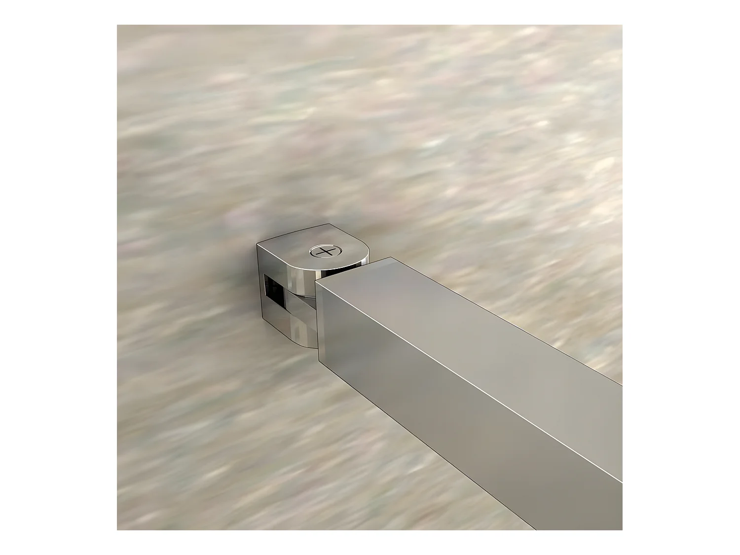 Barre de stabilisation 90cm, barre de fixation avec la pince renforcé en chromé pour douche à l'italienne