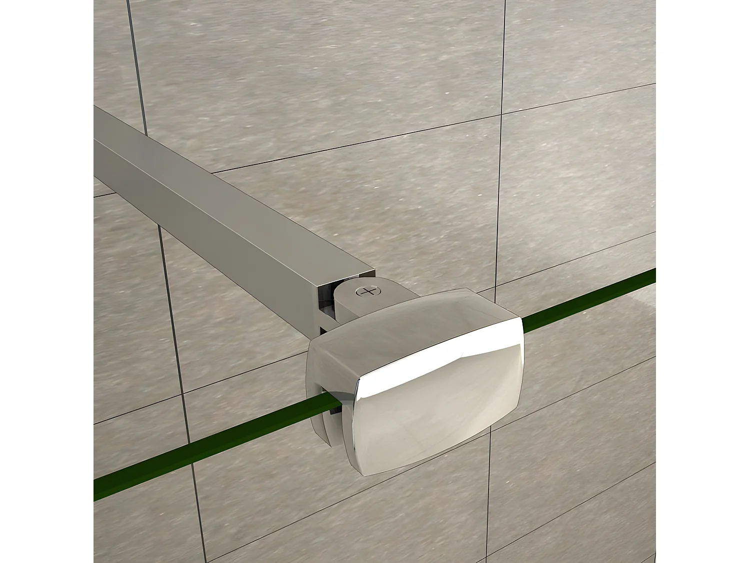 Barre de stabilisation 90cm, barre de fixation avec la pince renforcé en chromé pour douche à l'italienne