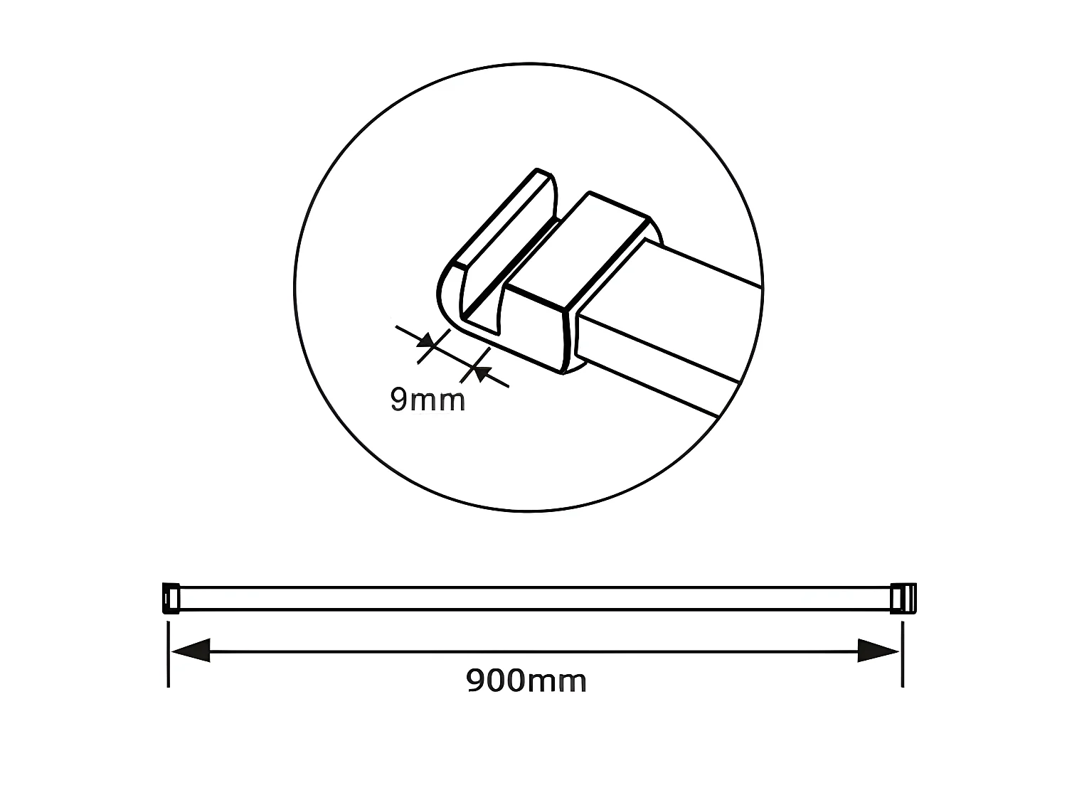 Barre de fixation 90cm, barre de stabilisation avec la finition chromée pour douche à l'italienne