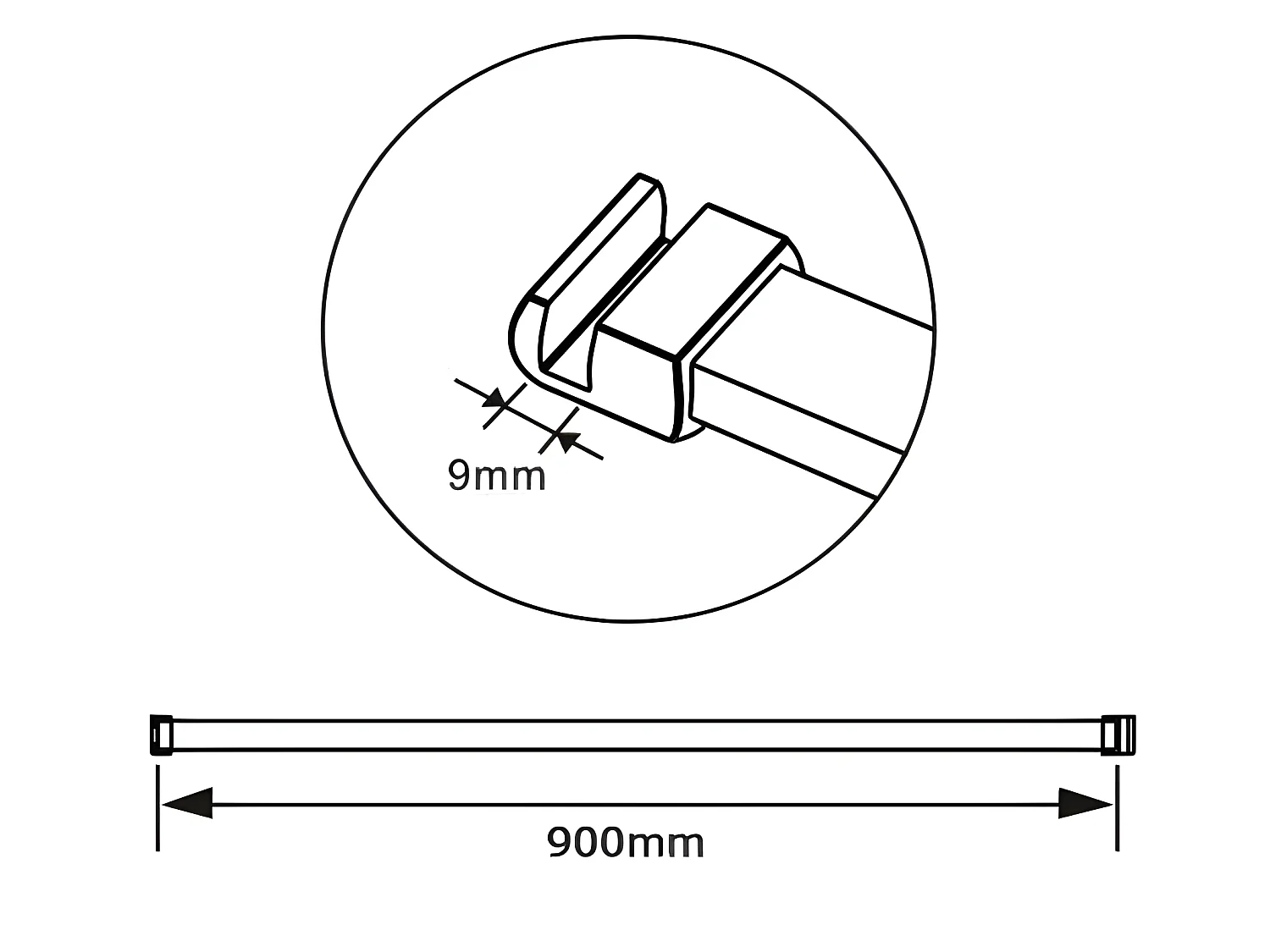 Barre de fixation 90cm, barre de stabilisation avec la finition chromée pour douche à l'italienne