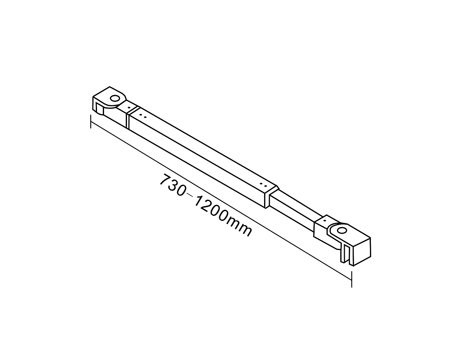 Barre De Stabilisation Extensible 73-120cm pour douche à l'italienne, Barre De Fixation Carrée En Aluminium Avec La Finition Chromée