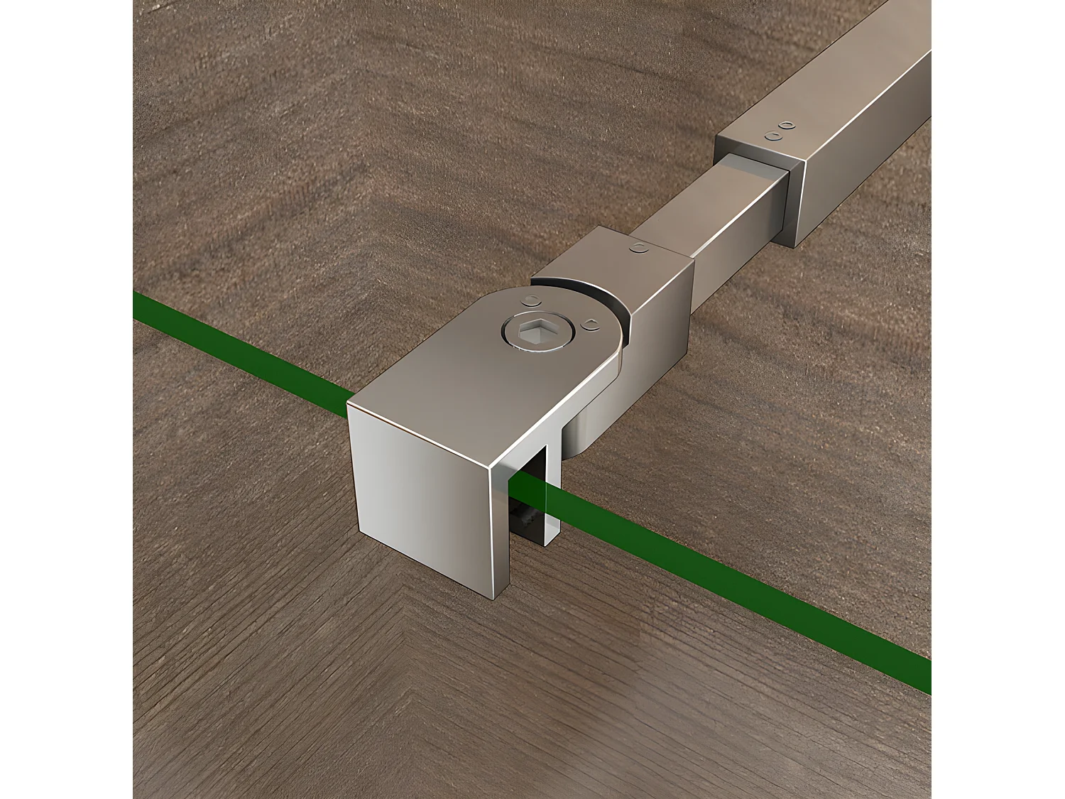 Barre De Stabilisation Extensible 73-120cm pour douche à l'italienne, Barre De Fixation Carrée En Aluminium Avec La Finition Chromée