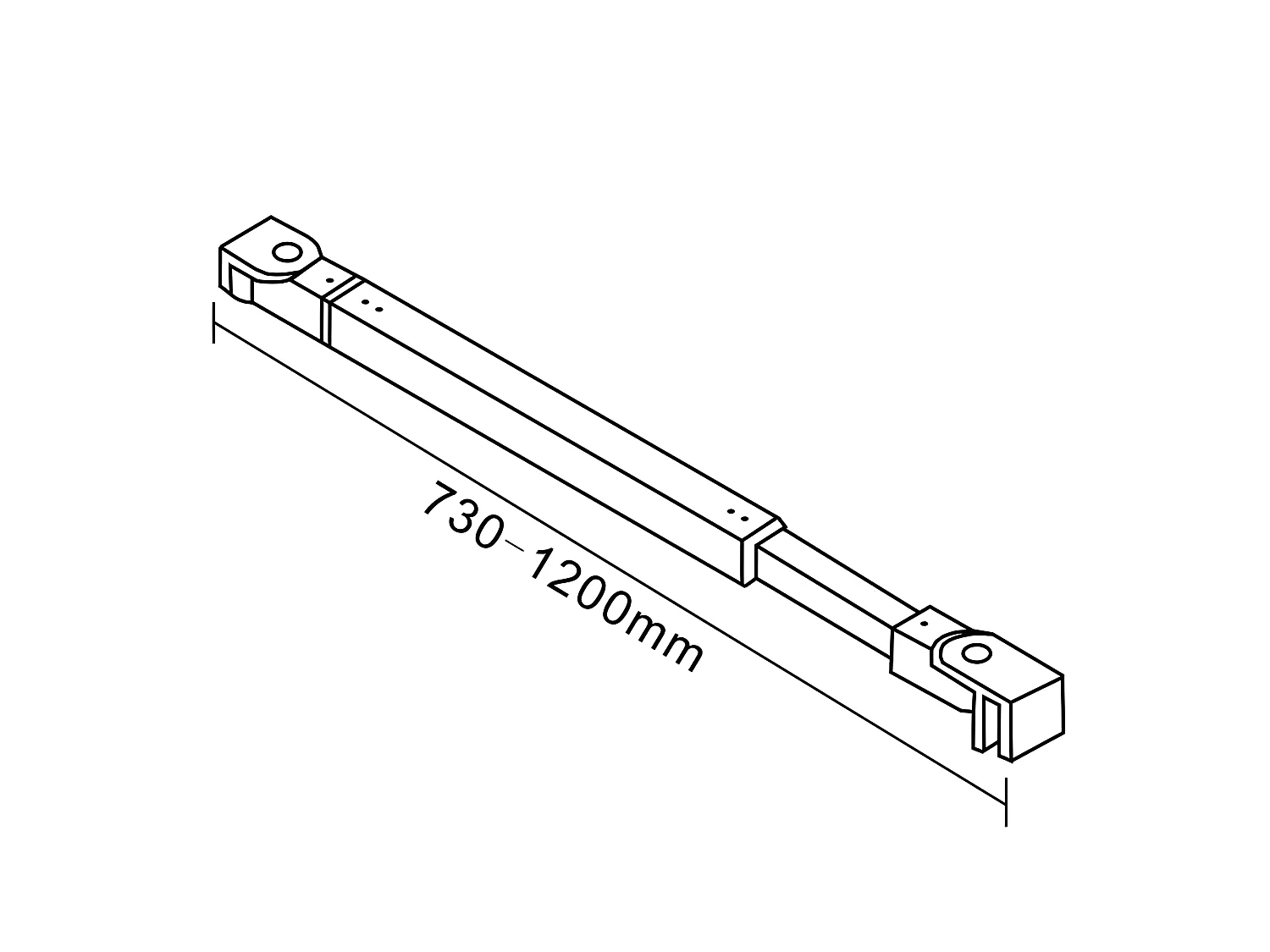 Barre De Stabilisation Extensible 73-120cm pour douche à l'italienne, Barre De Fixation Carrée En Aluminium Avec La Finition Chromée