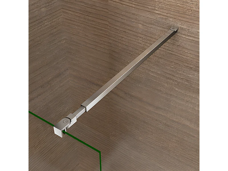 Barre De Stabilisation Extensible 73-120cm pour douche à l'italienne, Barre De Fixation Carrée En Aluminium Avec La Finition Chromée