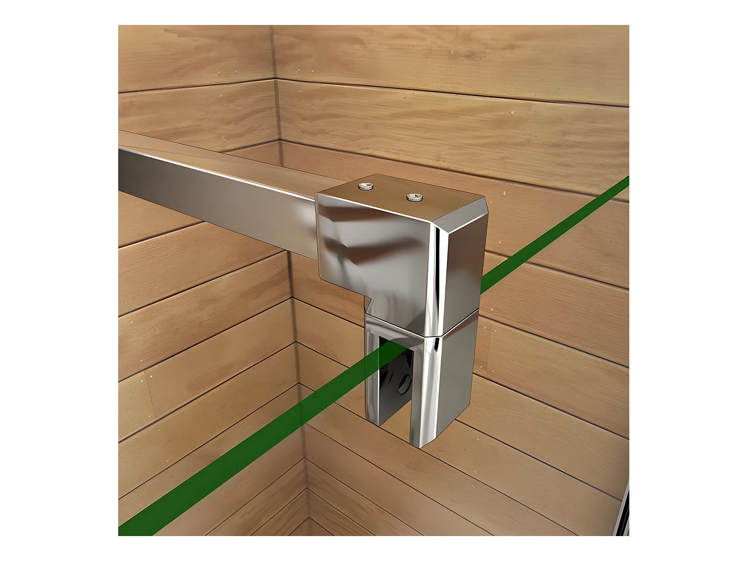 Barre de stabilisation 140cm pour douche à l'italienne, barre de fixation carrée avec la finition chromée, la pince tournée