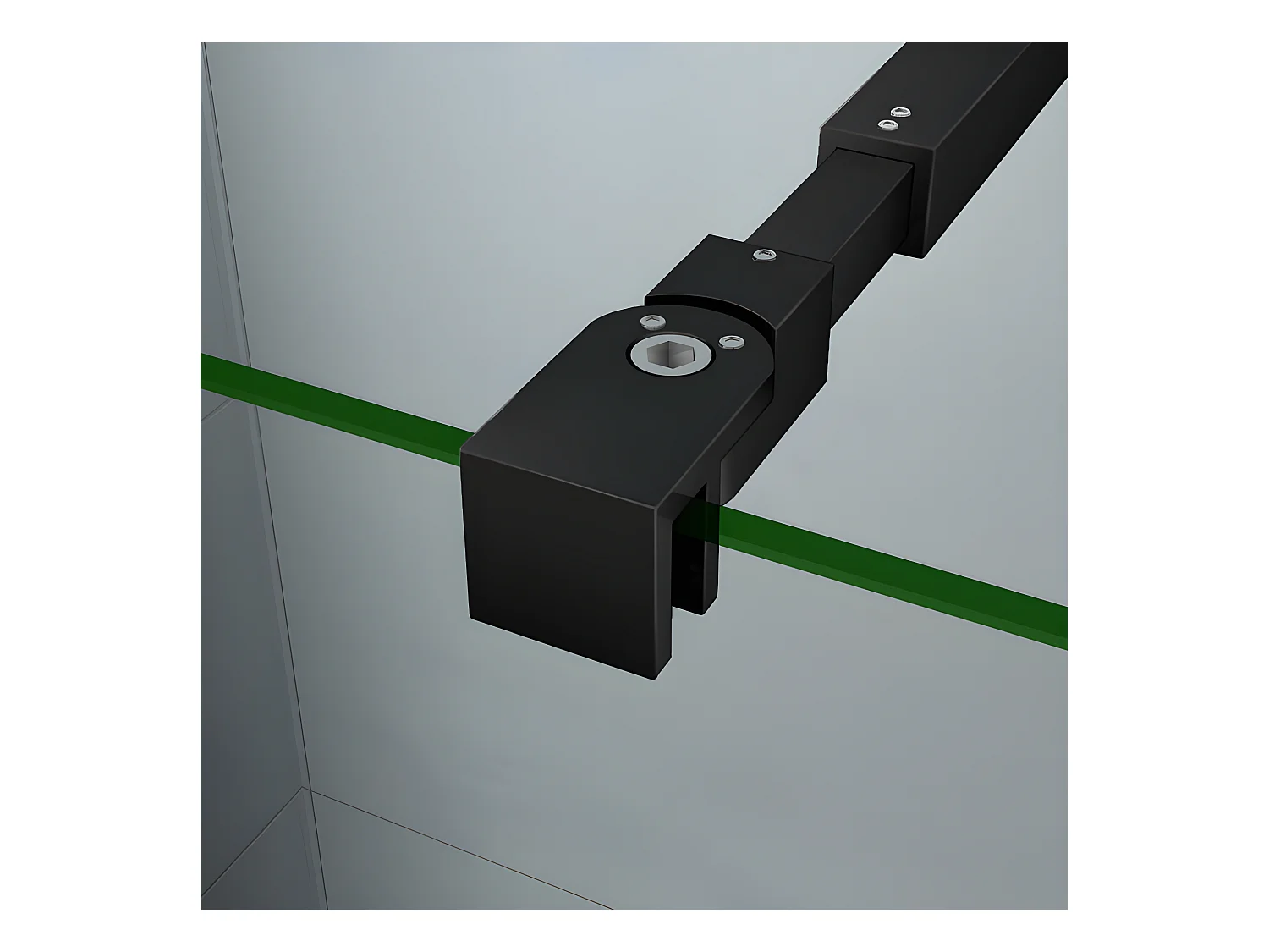 Barre De Stabilisation Extensible 73-120cm pour douche à l'italienne, Barre De Fixation Carrée En Aluminium Avec La Finition Noir Mat