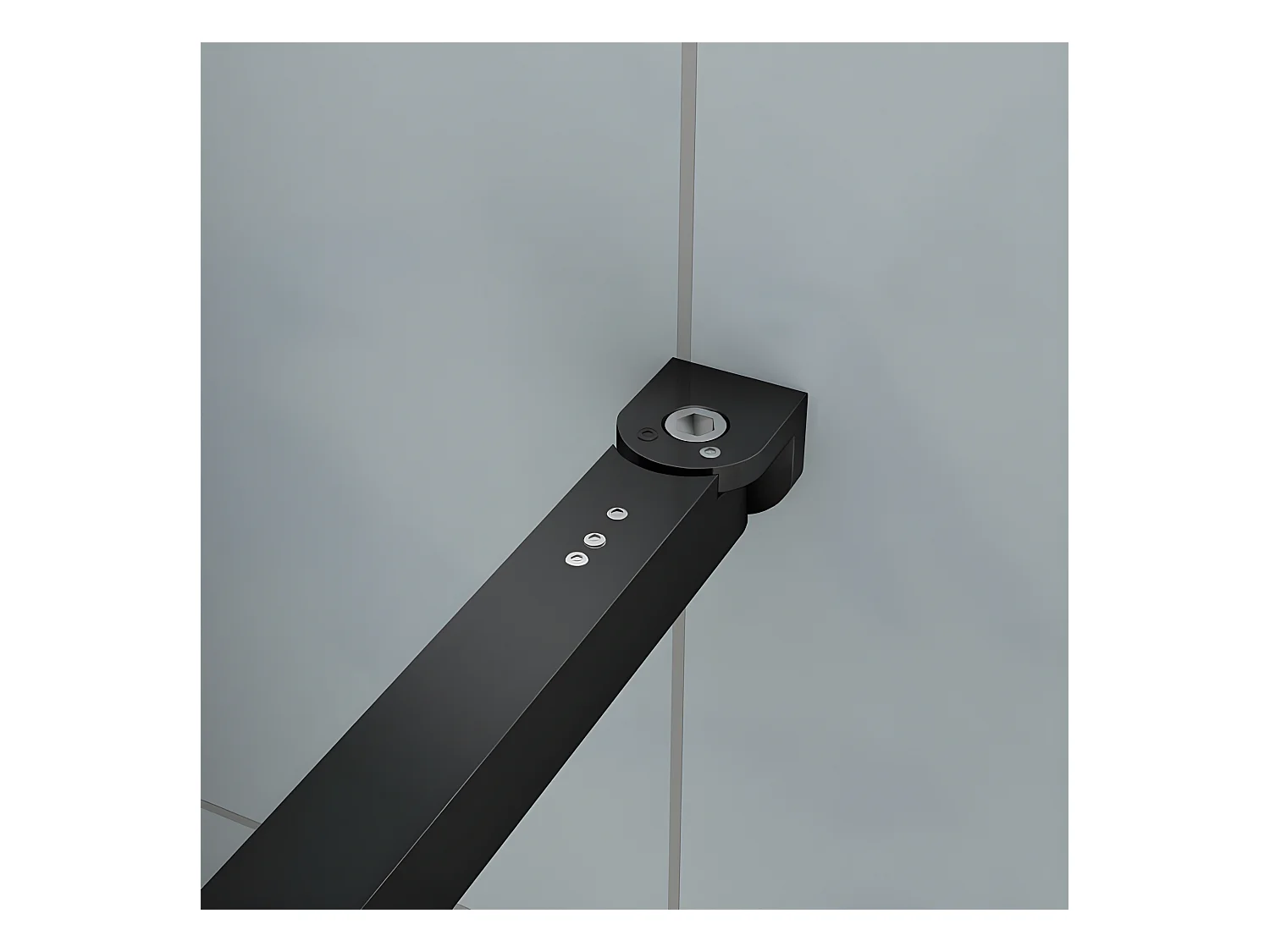 Barre De Stabilisation Extensible 73-120cm pour douche à l'italienne, Barre De Fixation Carrée En Aluminium Avec La Finition Noir Mat