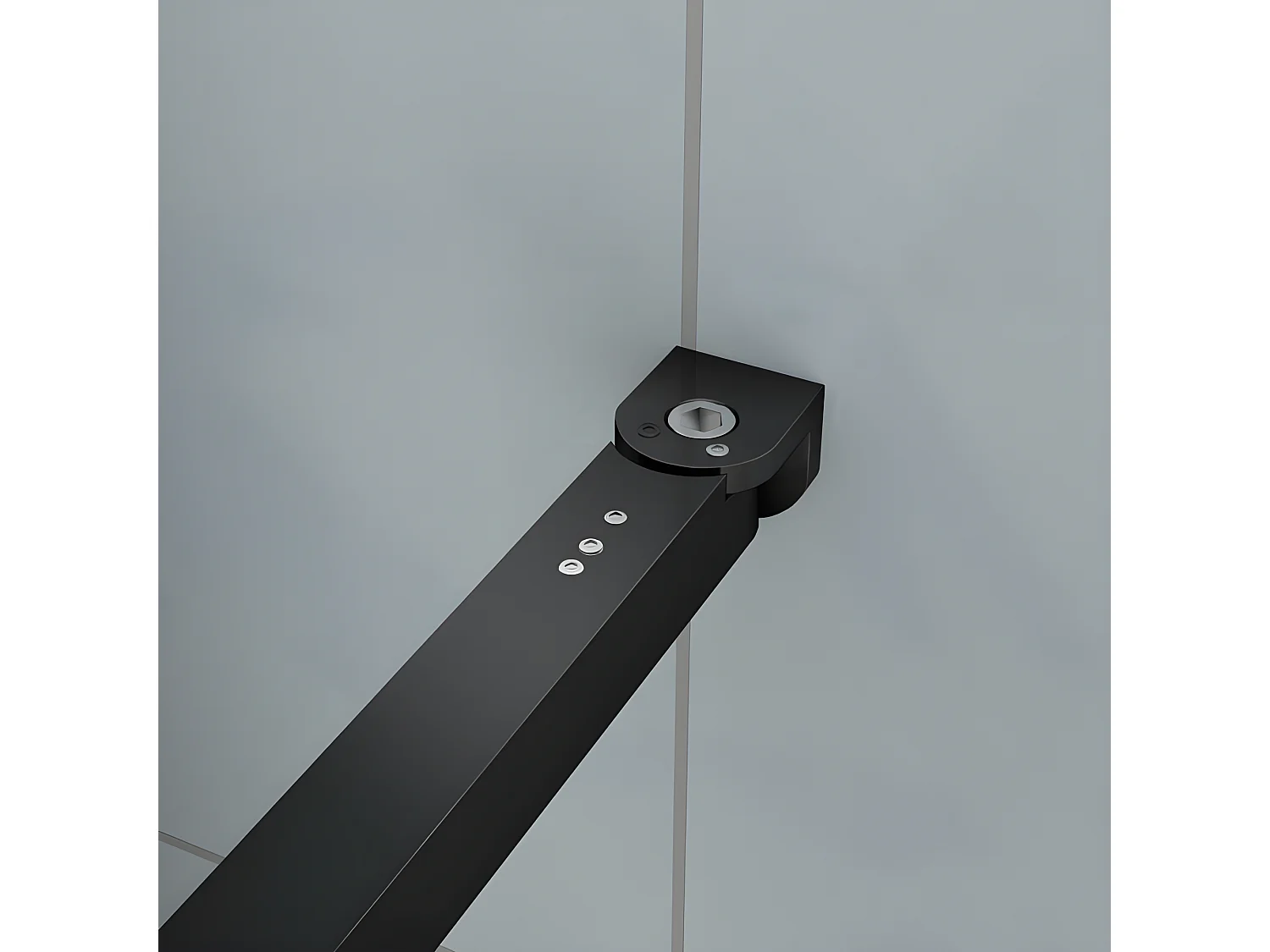 Barre De Stabilisation Extensible 73-120cm pour douche à l'italienne, Barre De Fixation Carrée En Aluminium Avec La Finition Noir Mat