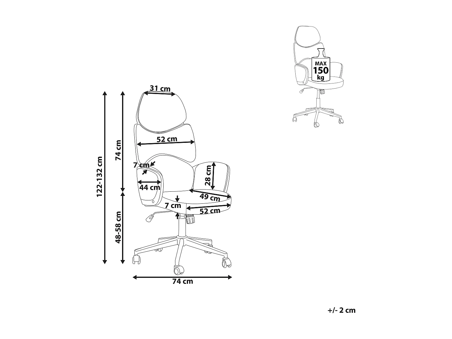 Bürostuhl aus Stoff grau/schwarz drehbar höhenverstellbar modern Splendid
