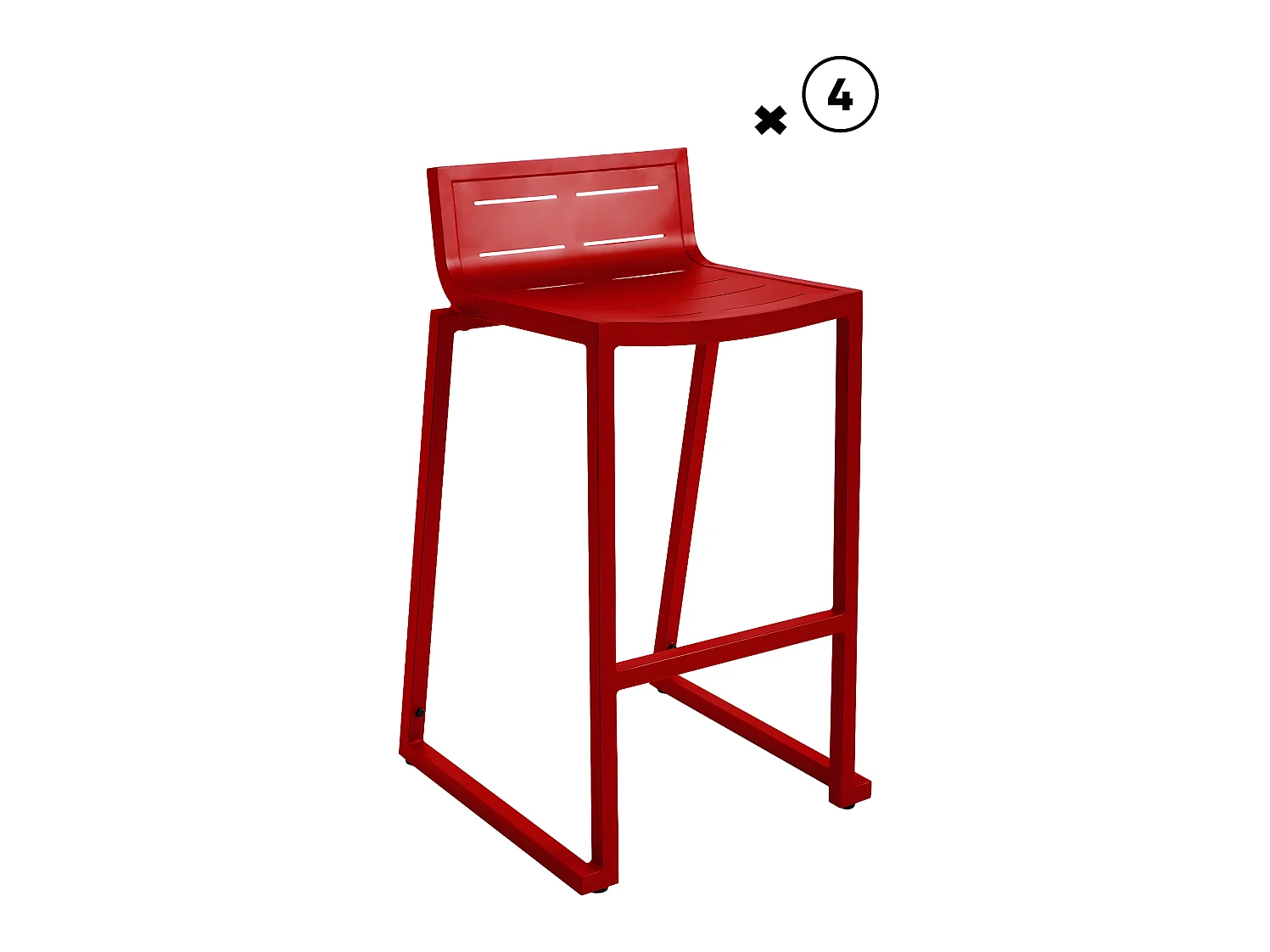 Lot De 4 Tabourets De Bar Inari Piment Empilable