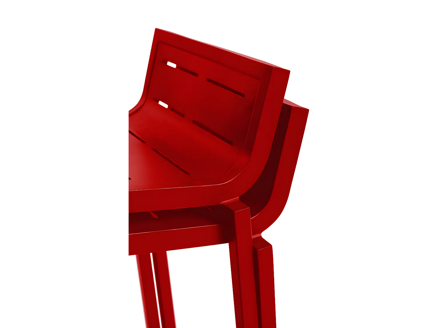 Lot De 4 Tabourets De Bar Inari Piment Empilable