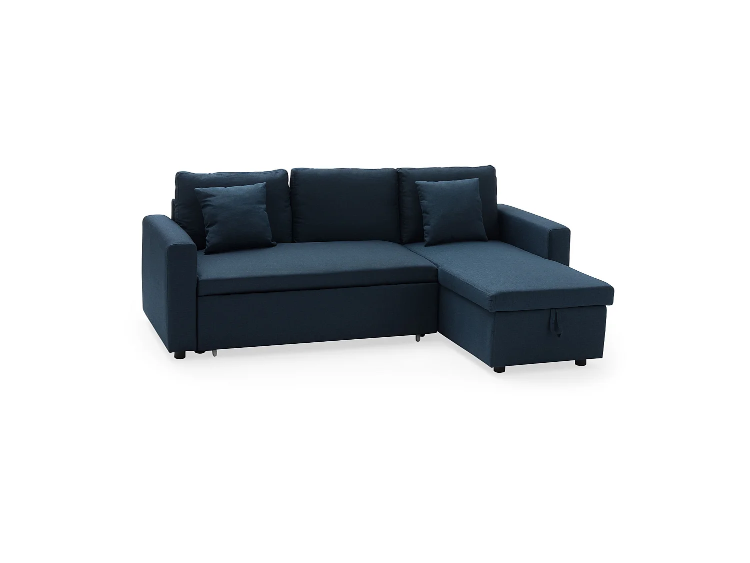 CLARK Divano letto angolare a 3 posti blu