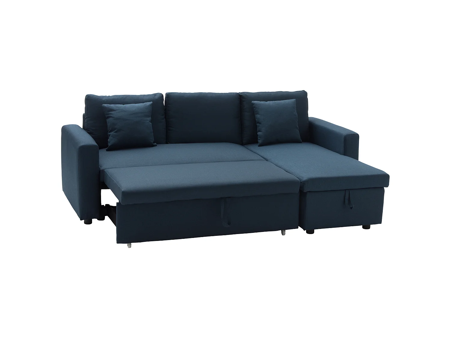 Canapé d'angle convertible 3 places en tissu bleu CLARK