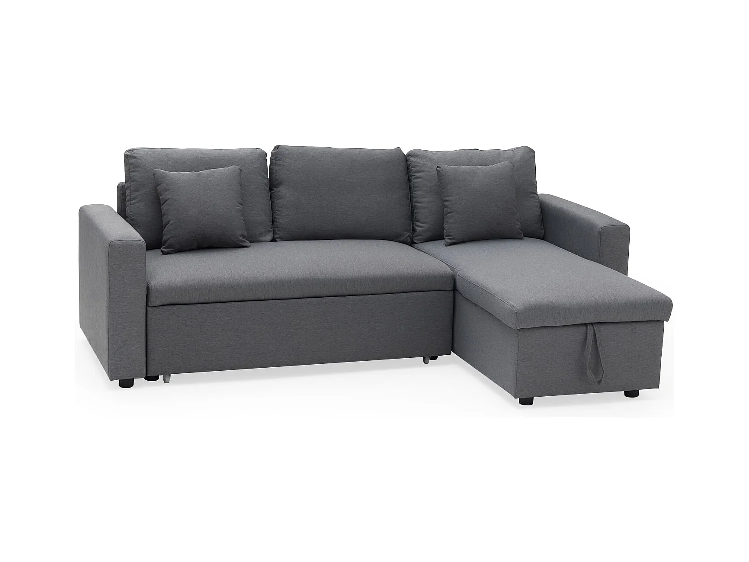 Canapé d'angle convertible CLARK 3 places gris - HAPPY GARDEN