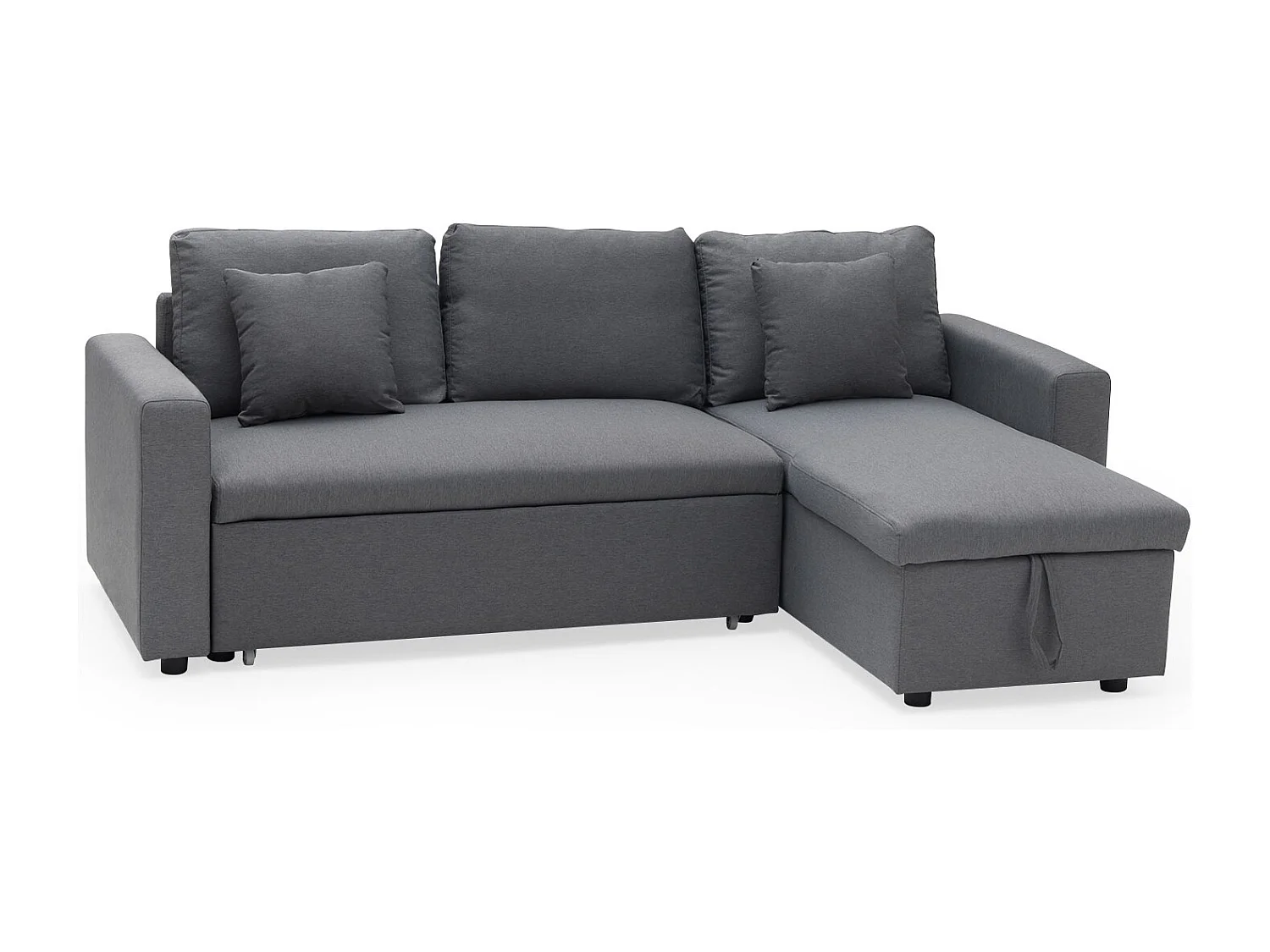 Canapé d'angle convertible CLARK 3 places gris - HAPPY GARDEN