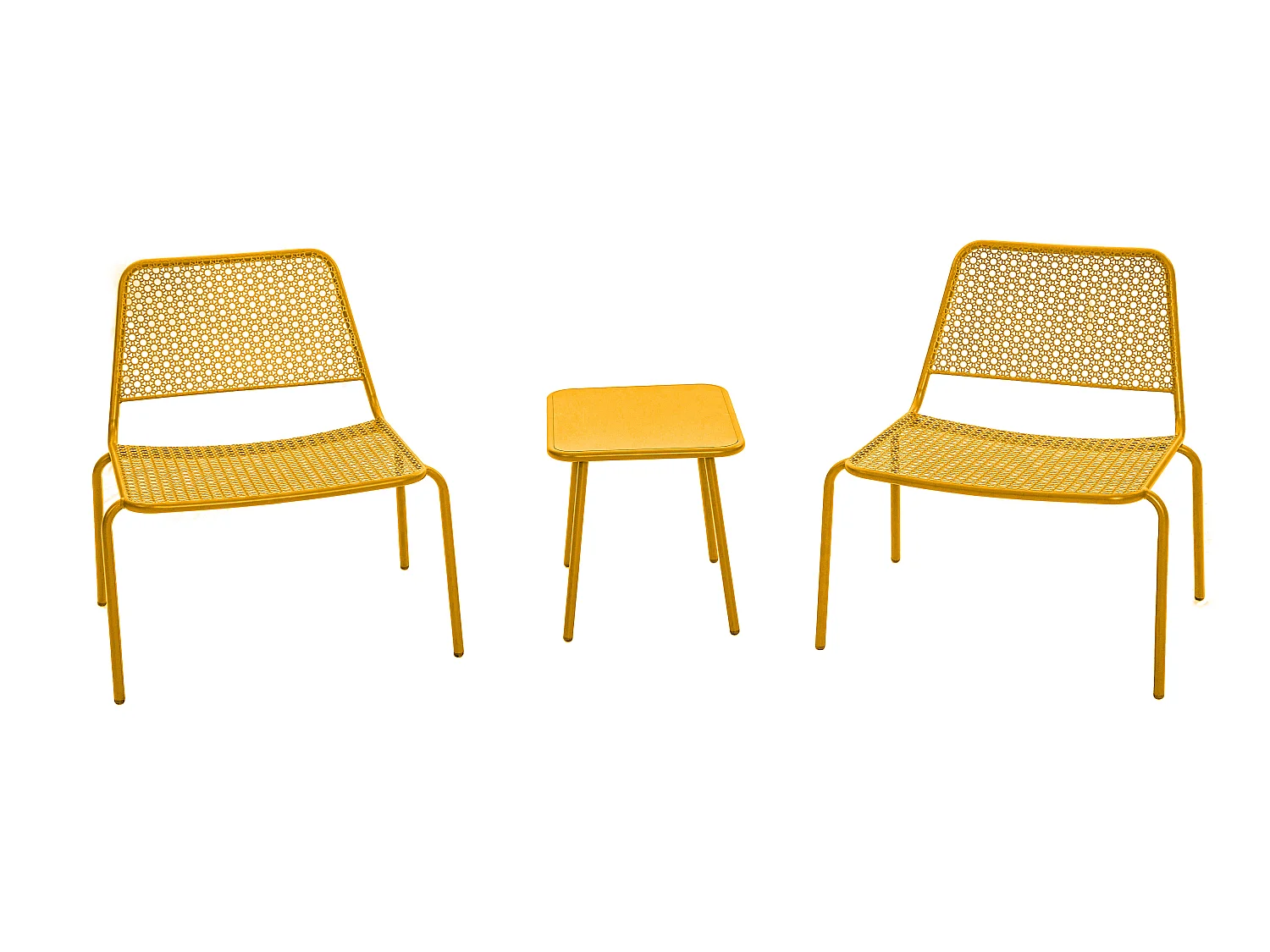 Set De Balcon 2 Places Sakura Acier Jaune Solaire