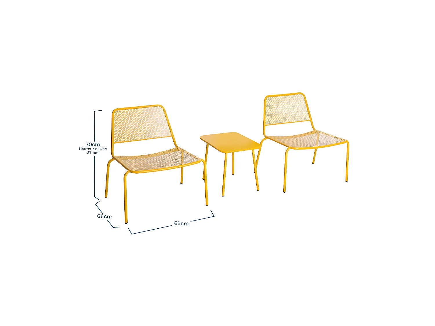 Set De Balcon 2 Places Sakura Acier Jaune Solaire