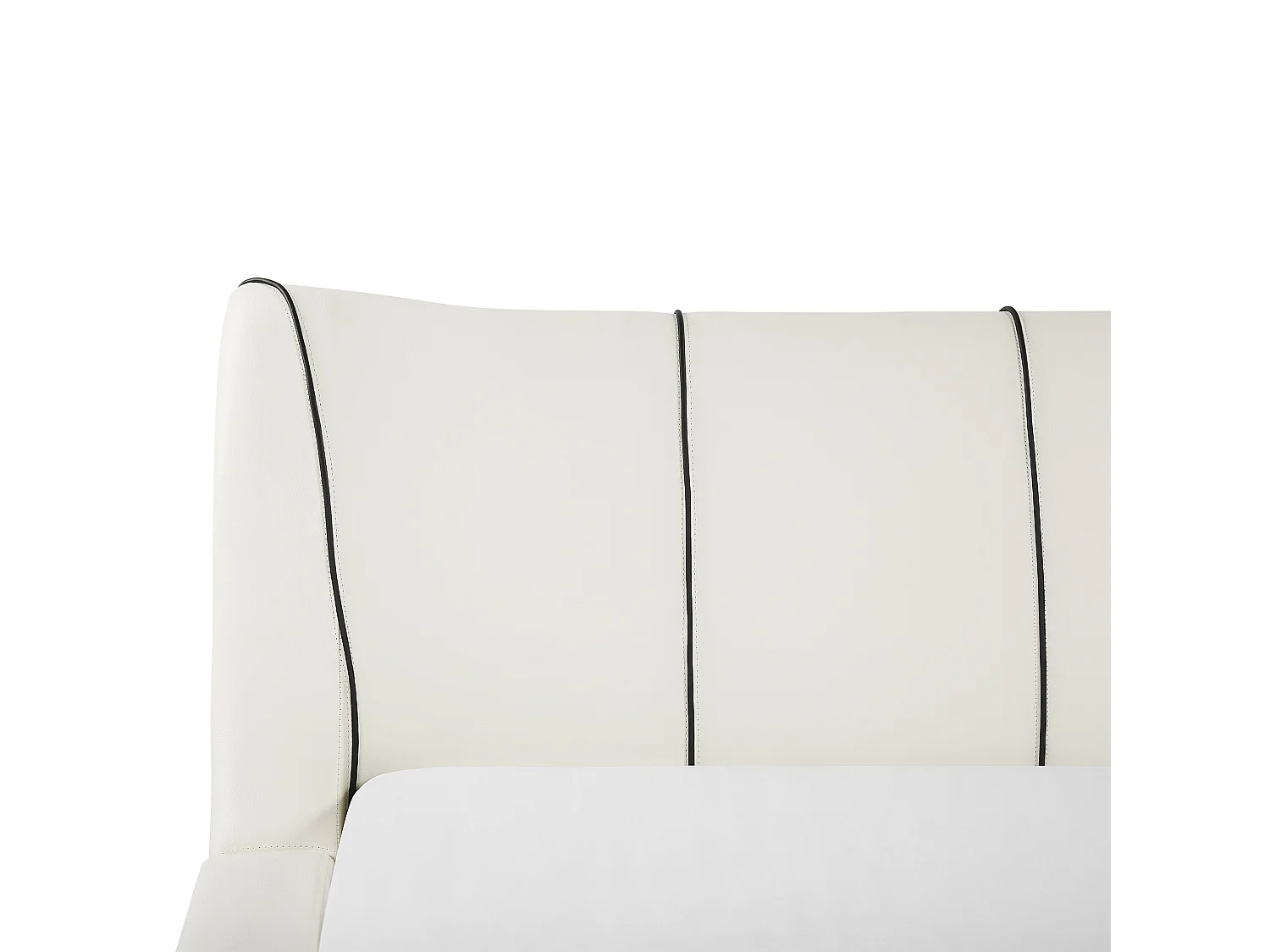 Lederbett weiß Lattenrost 180 x 200 cm NANTES