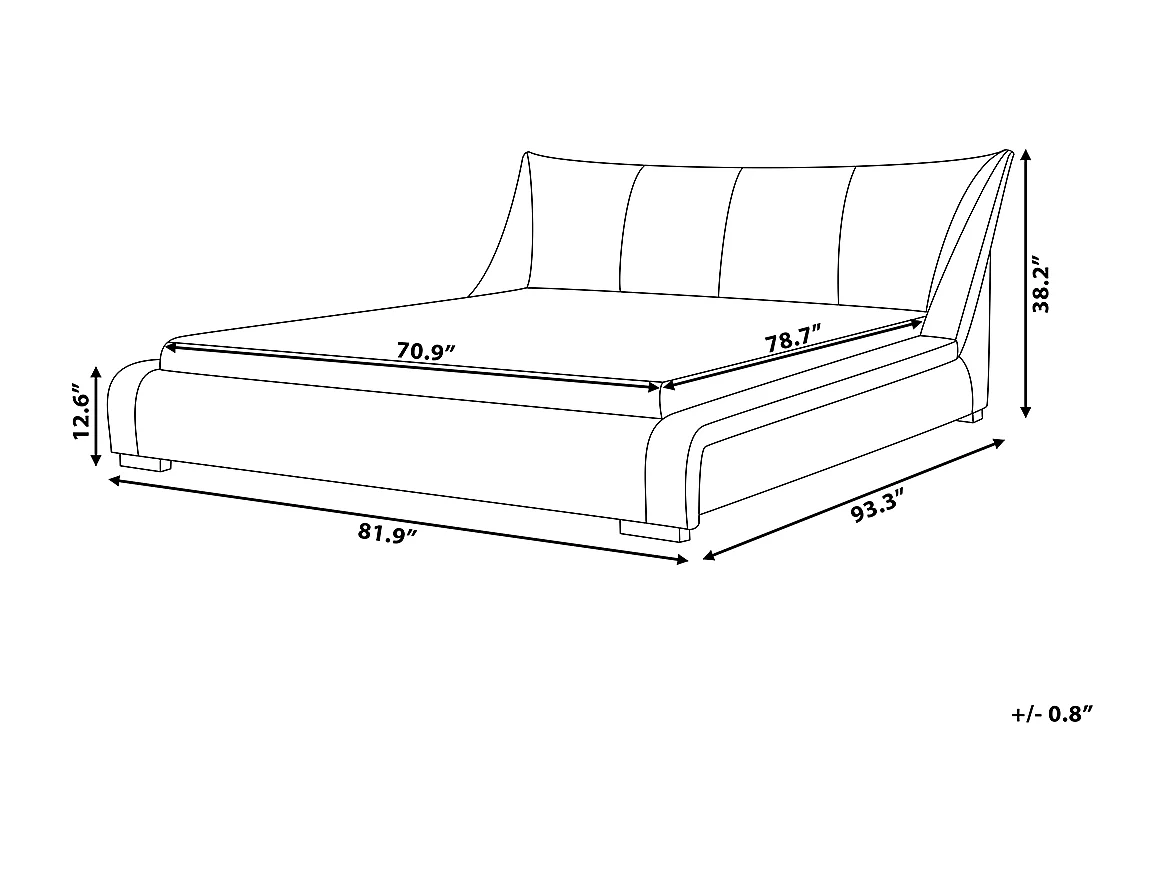 Lederbett weiß Lattenrost 180 x 200 cm NANTES