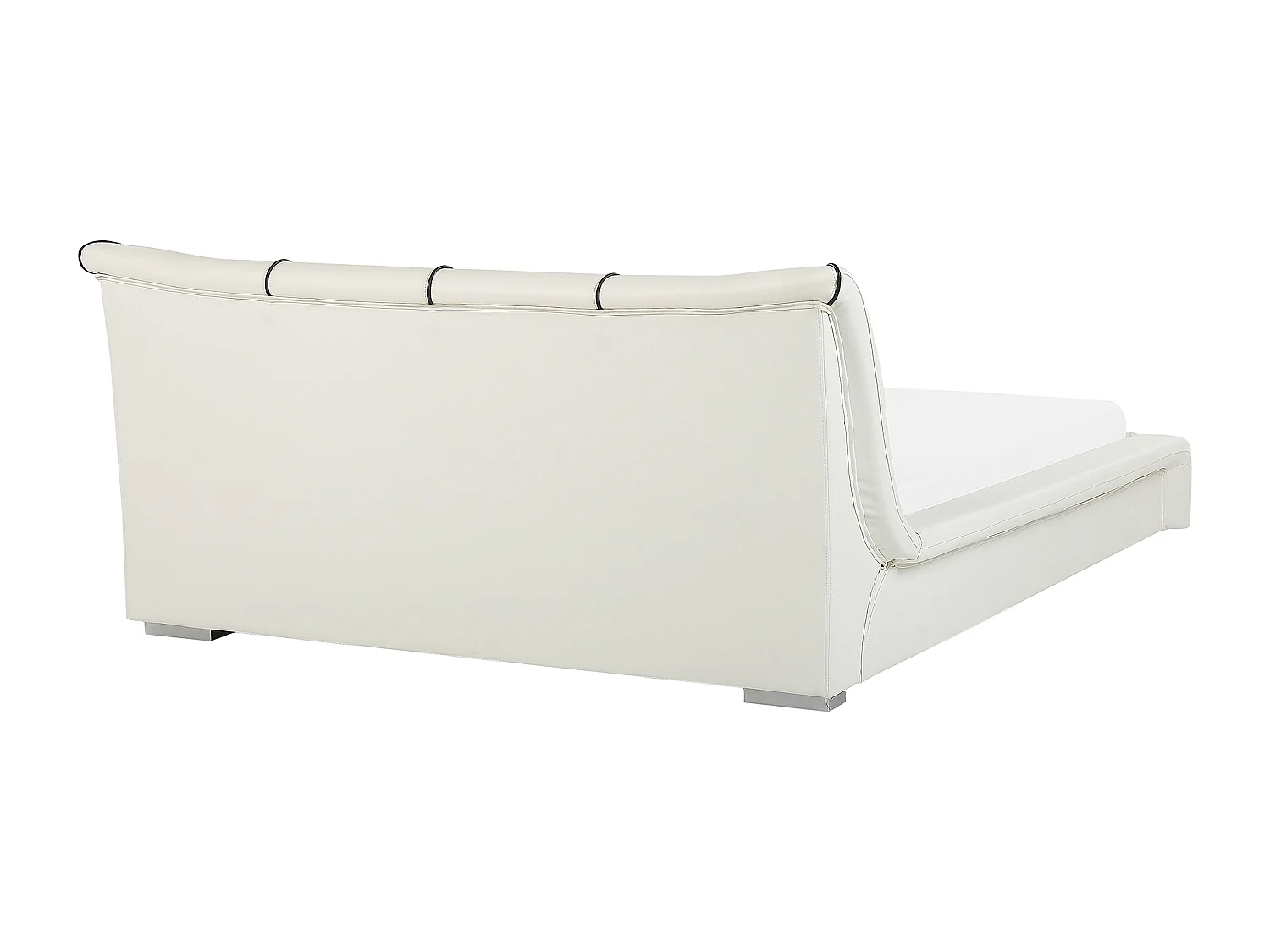 Lederbett weiß Lattenrost 180 x 200 cm NANTES