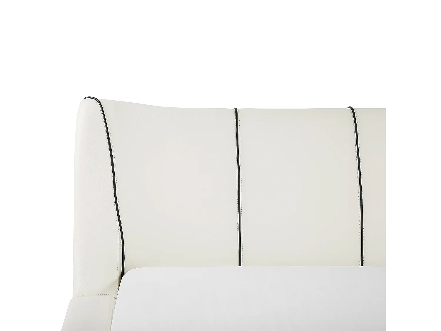 Lederbett weiß Lattenrost 180 x 200 cm NANTES