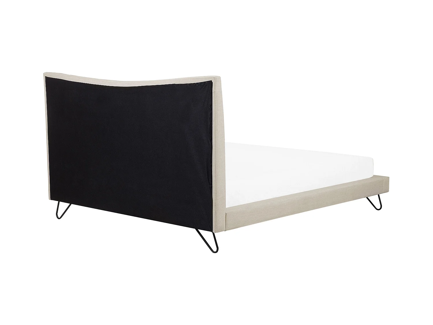 Lit avec sommier Tissu LANNION 160 x 200 cm Beige clair